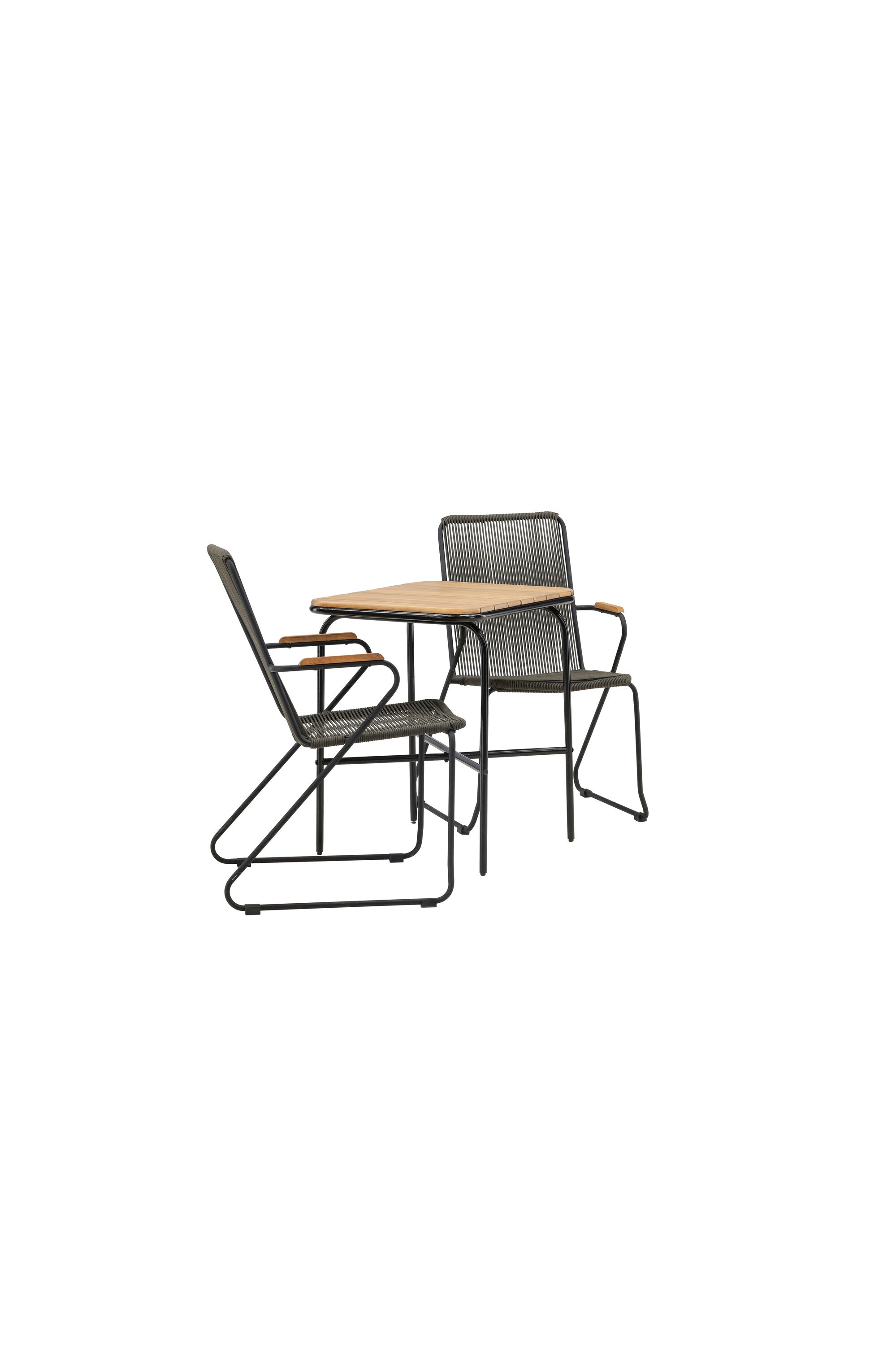 Holmbeck Outdoor-Tischset Bois 70cm/2St. in Schwarz, Dunkelgrau präsentiert im Onlineshop von KAQTU Design AG. Gartentischset ist von Venture Home