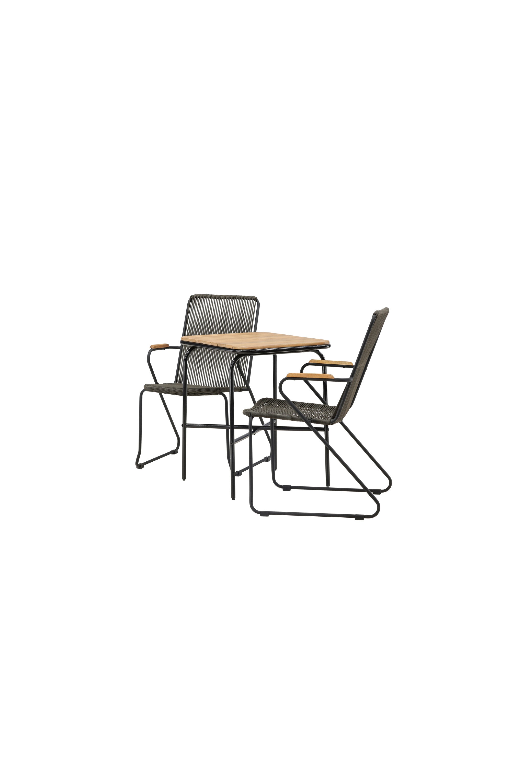Holmbeck Outdoor-Tischset Bois 70cm/2St. in Schwarz, Dunkelgrau präsentiert im Onlineshop von KAQTU Design AG. Gartentischset ist von Venture Home