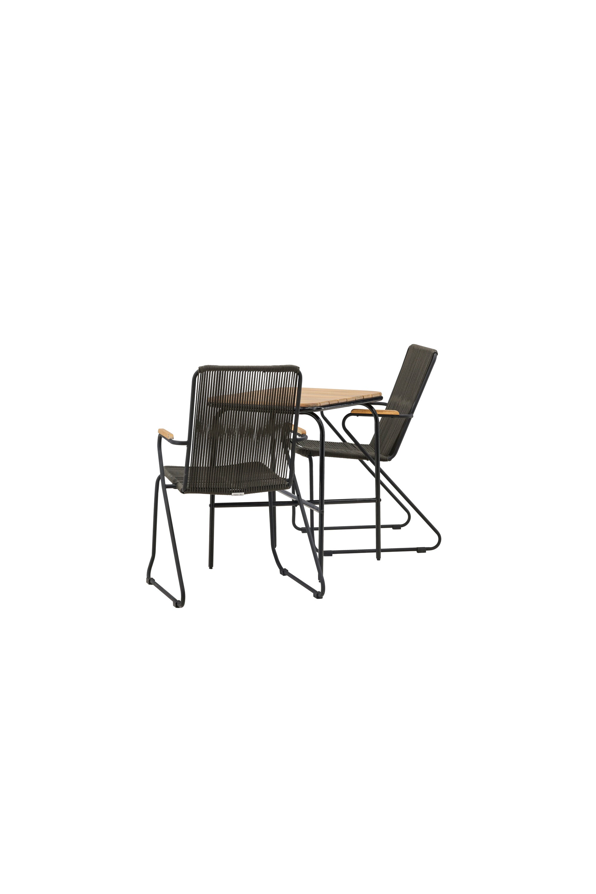 Holmbeck Outdoor-Tischset Bois 70cm/2St. in Schwarz, Dunkelgrau präsentiert im Onlineshop von KAQTU Design AG. Gartentischset ist von Venture Home