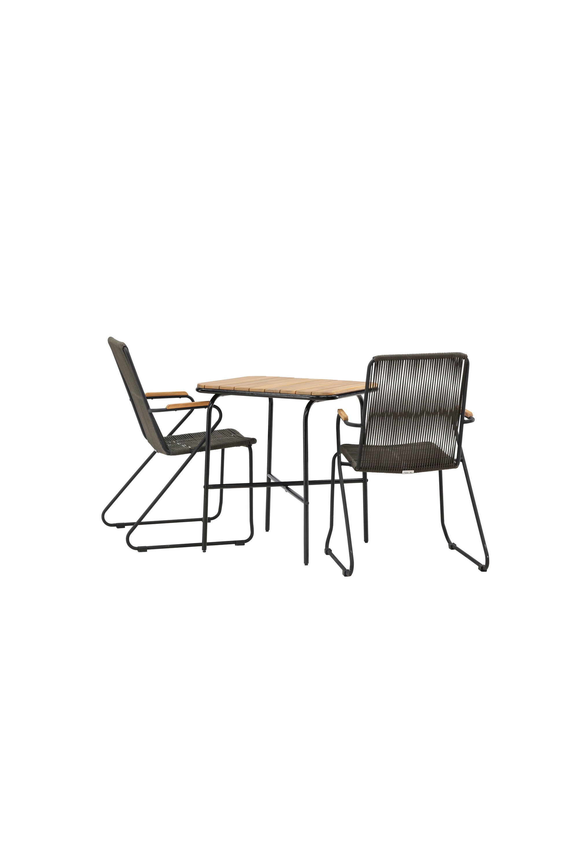Holmbeck Outdoor-Tischset Bois 70cm/2St. in Schwarz, Dunkelgrau präsentiert im Onlineshop von KAQTU Design AG. Gartentischset ist von Venture Home