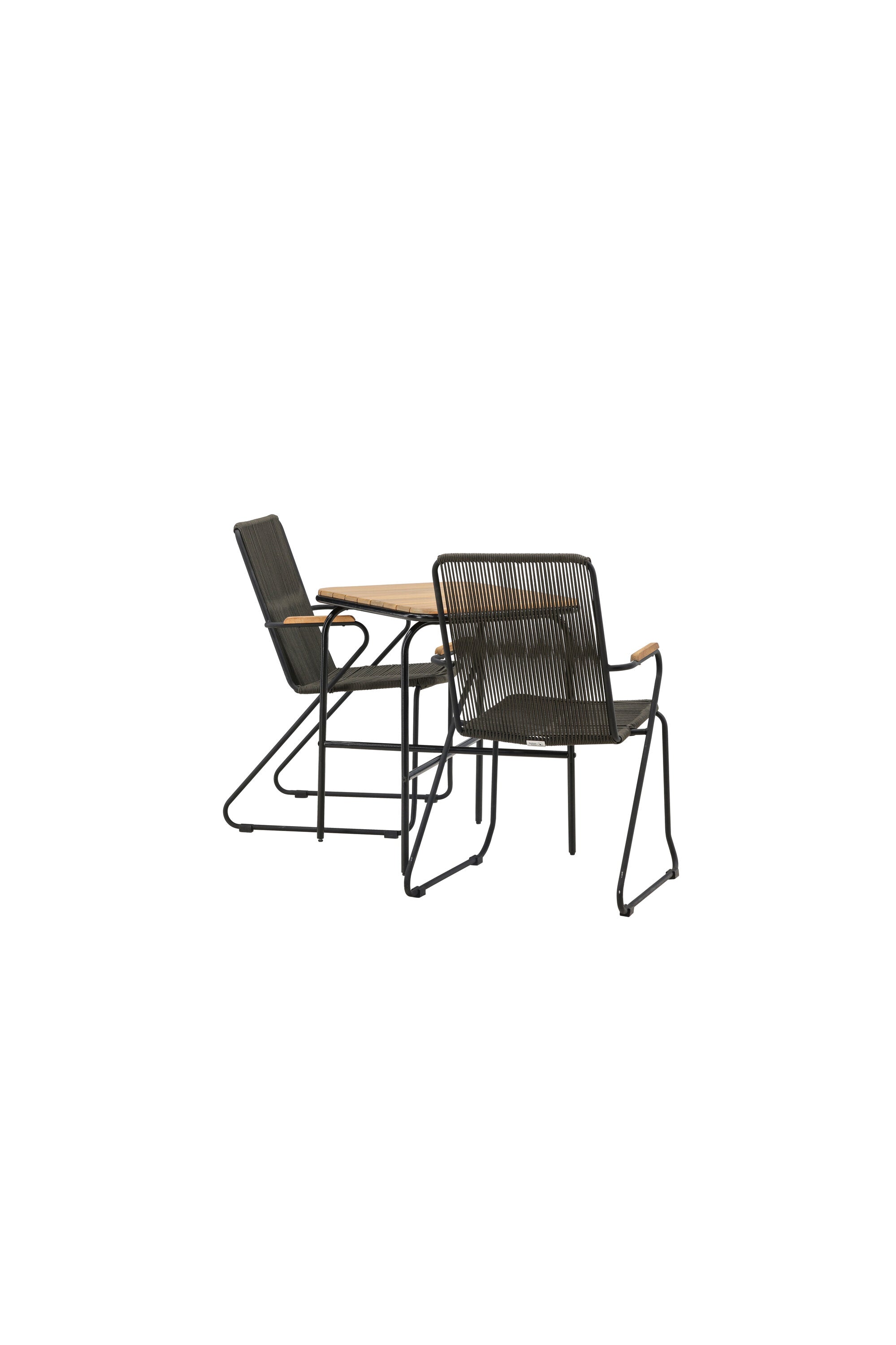 Holmbeck Outdoor-Tischset Bois 70cm/2St. in Schwarz, Dunkelgrau präsentiert im Onlineshop von KAQTU Design AG. Gartentischset ist von Venture Home