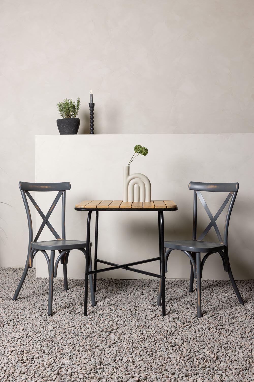 Holmbeck Outdoor-Tischset Peking 70cm/2St. in Dunkelgrau präsentiert im Onlineshop von KAQTU Design AG. Gartentischset ist von Venture Home