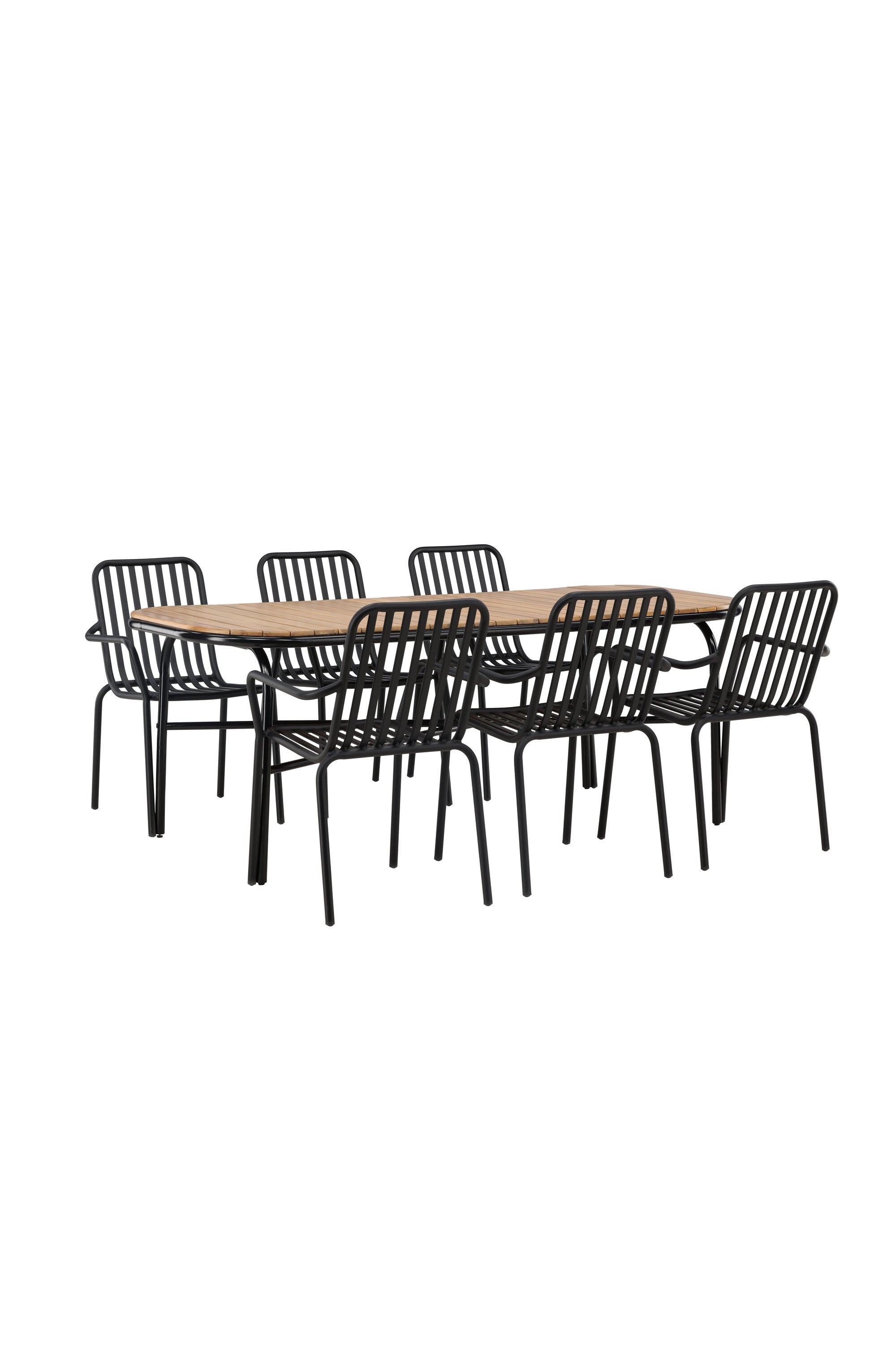 Holmbeck Outdoor-Tischset Peking 200cm/6St. in Schwarz präsentiert im Onlineshop von KAQTU Design AG. Gartentischset ist von Venture Home