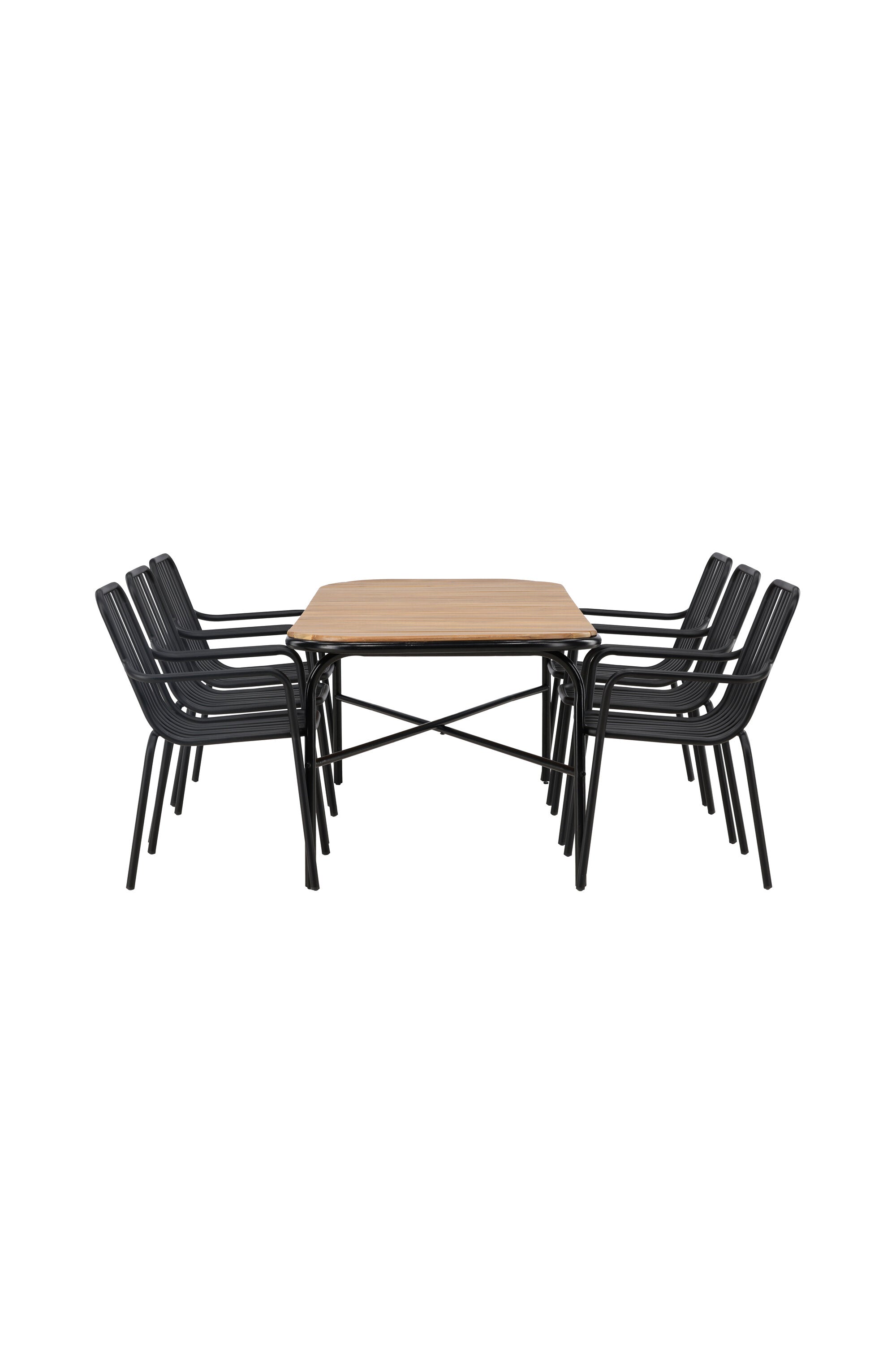 Holmbeck Outdoor-Tischset Peking 200cm/6St. in Schwarz präsentiert im Onlineshop von KAQTU Design AG. Gartentischset ist von Venture Home