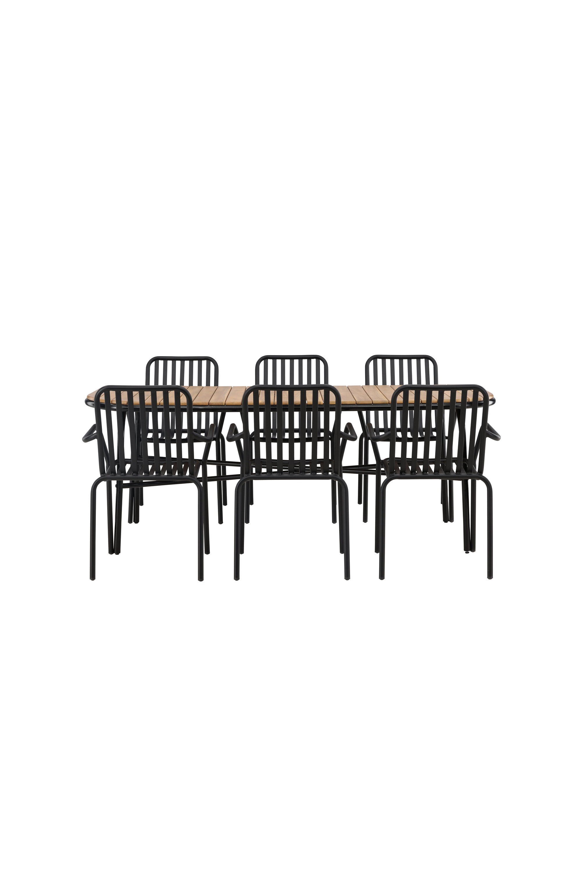 Holmbeck Outdoor-Tischset Peking 200cm/6St. in Schwarz präsentiert im Onlineshop von KAQTU Design AG. Gartentischset ist von Venture Home