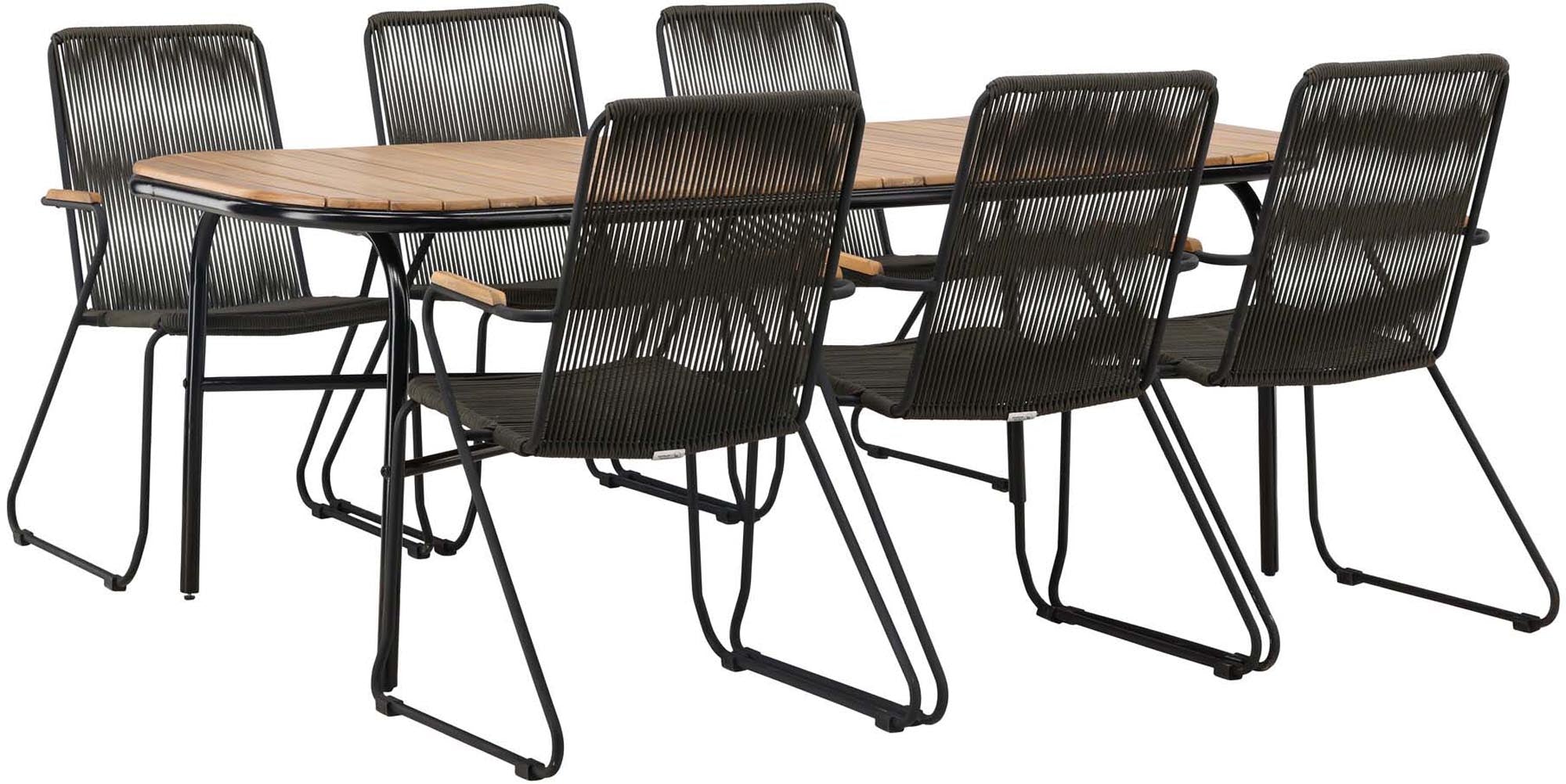 Holmbeck Outdoor-Tischset Bois: Eleganz und Langlebigkeit für gesellige Momente im Freien. Ideal für Garten und Terrasse.