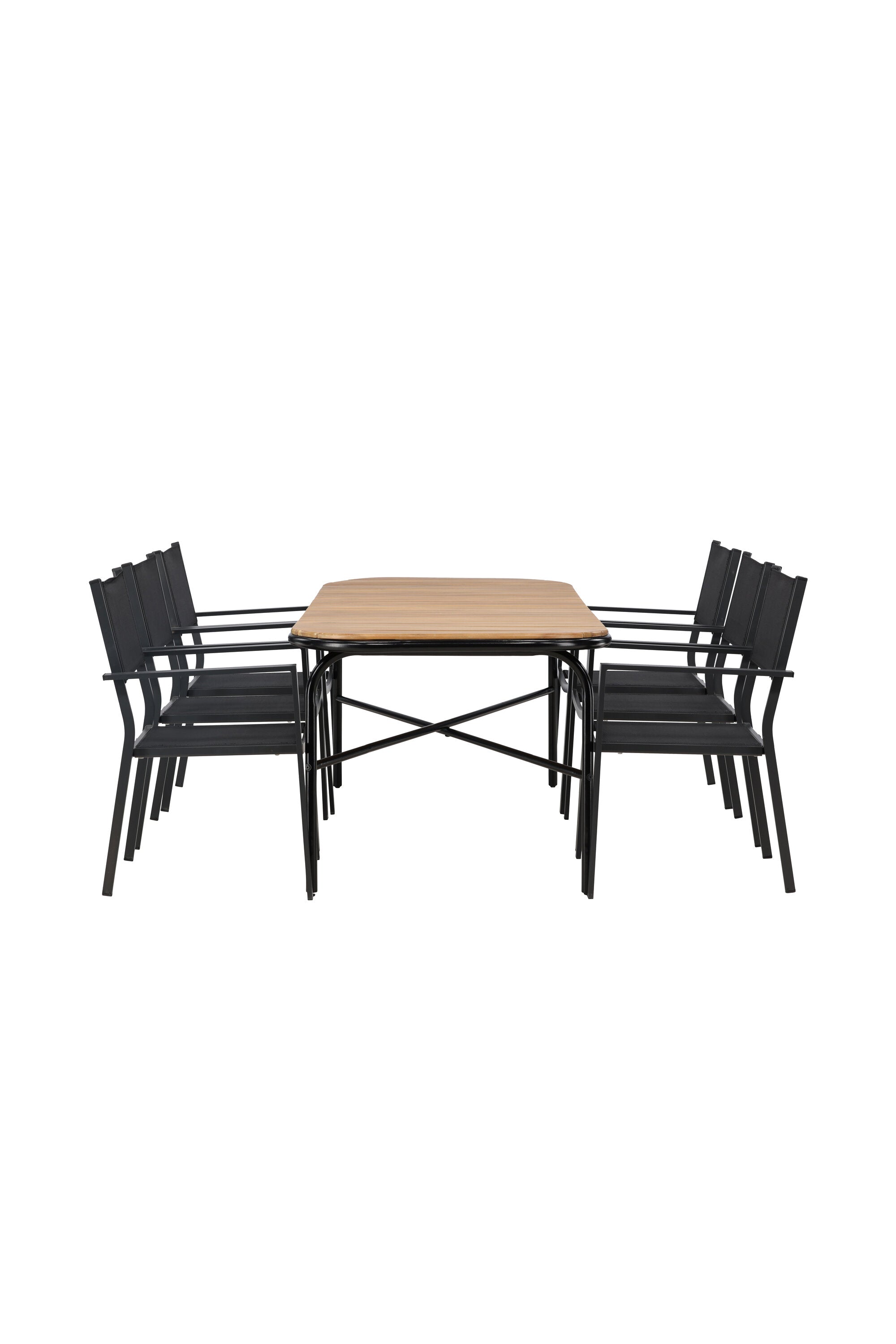 Holmbeck Outdoor-Tischset Copacabana 200cm/6St. in Schwarz präsentiert im Onlineshop von KAQTU Design AG. Gartentischset ist von Venture Home