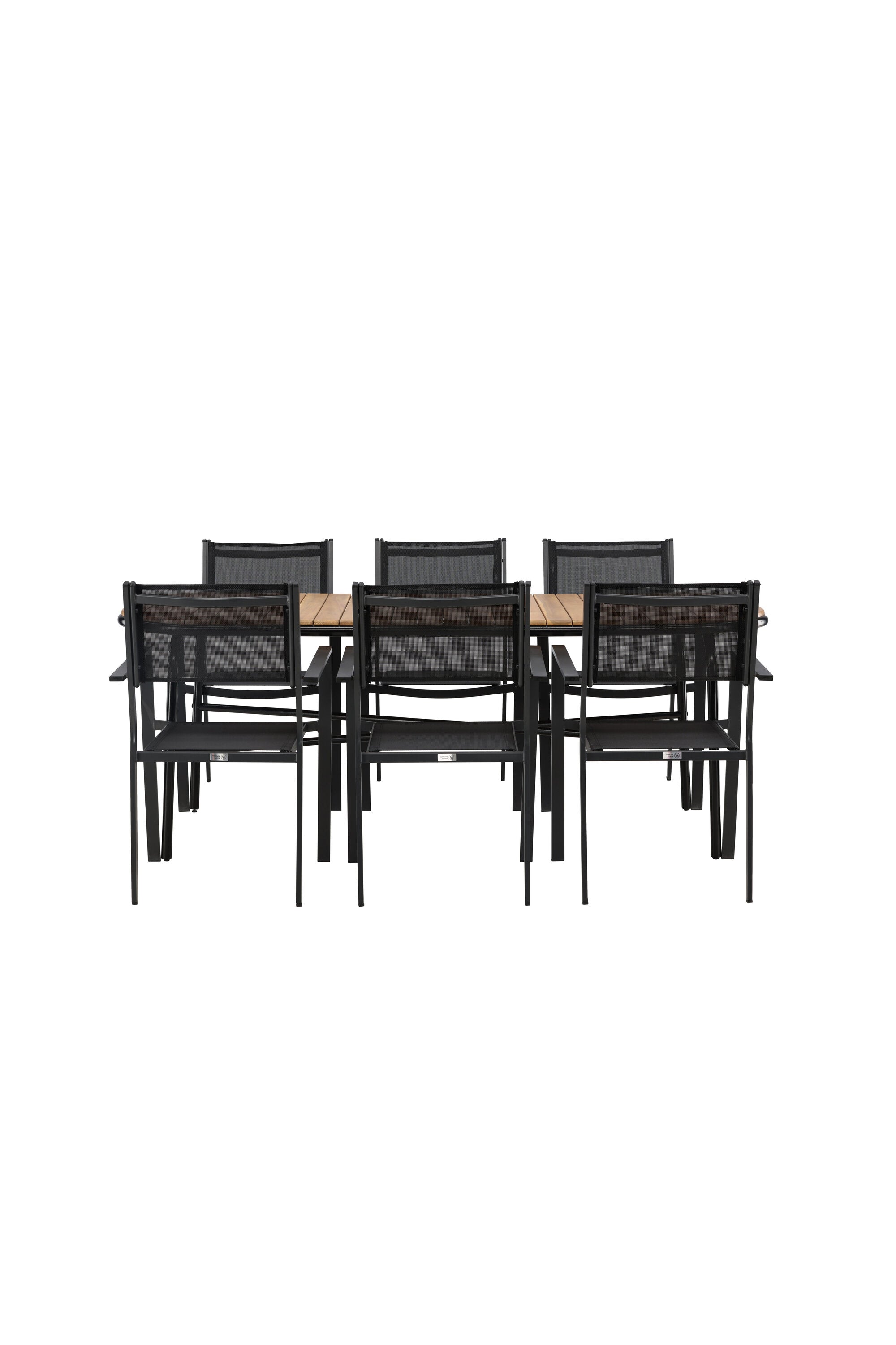 Holmbeck Outdoor-Tischset Copacabana 200cm/6St. in Schwarz präsentiert im Onlineshop von KAQTU Design AG. Gartentischset ist von Venture Home