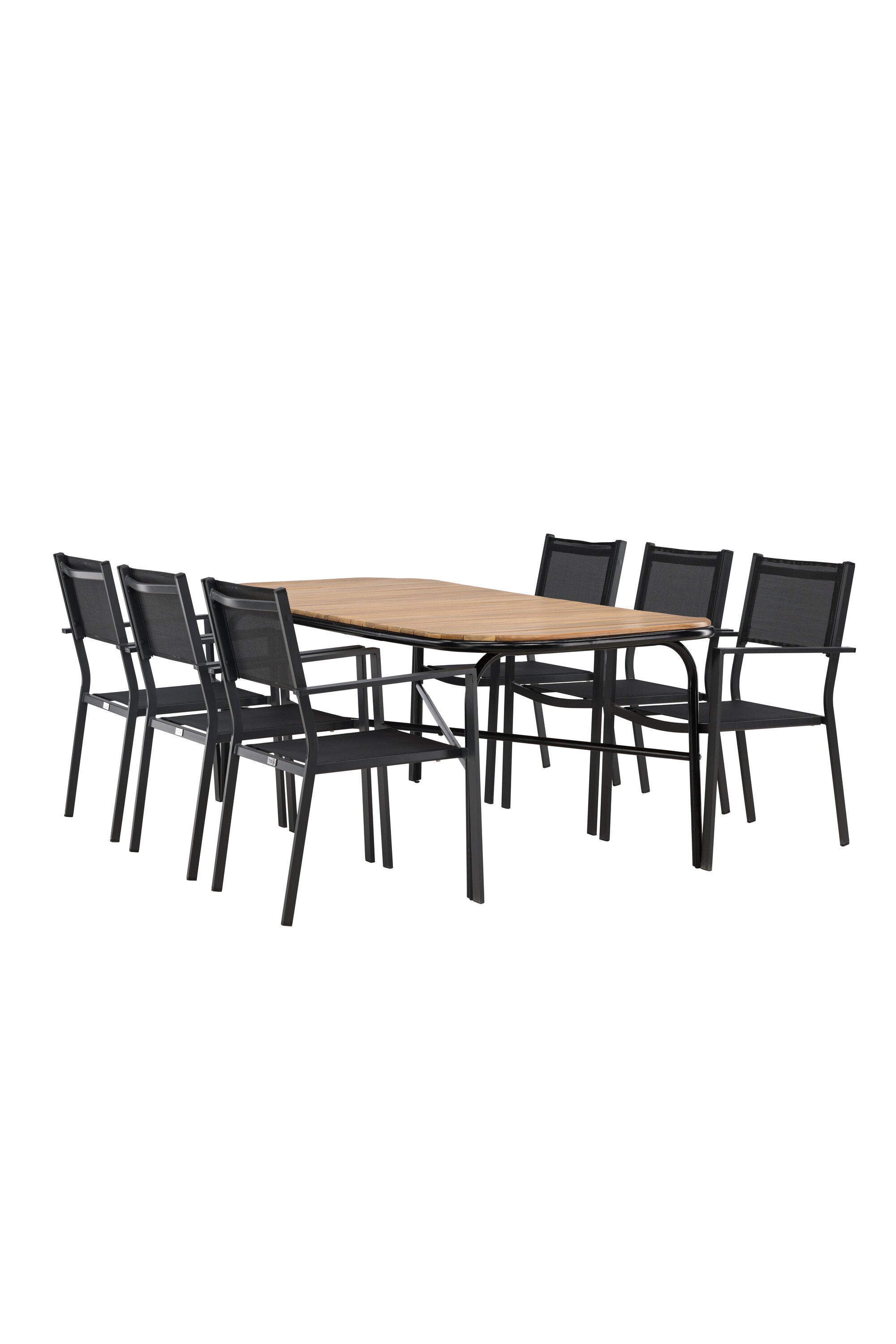 Holmbeck Outdoor-Tischset Copacabana 200cm/6St. in Schwarz präsentiert im Onlineshop von KAQTU Design AG. Gartentischset ist von Venture Home