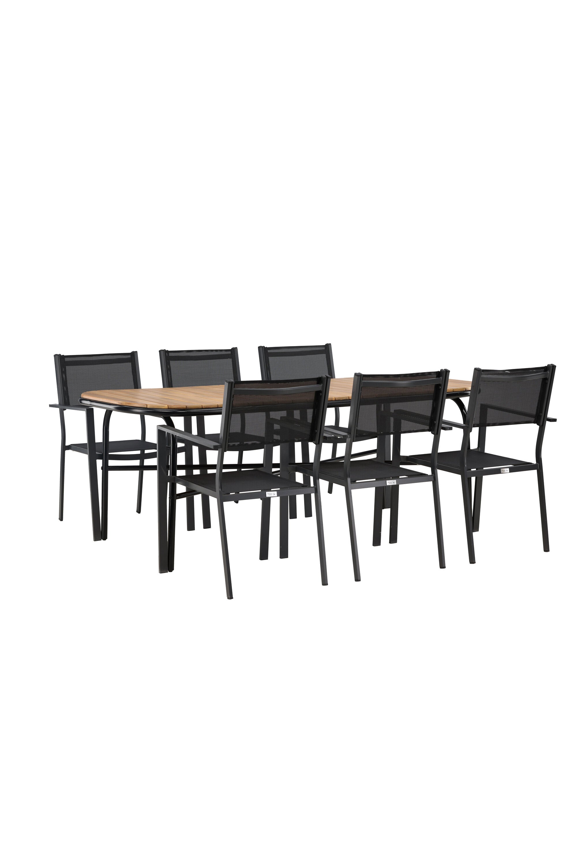 Holmbeck Outdoor-Tischset Copacabana 200cm/6St. in Schwarz präsentiert im Onlineshop von KAQTU Design AG. Gartentischset ist von Venture Home