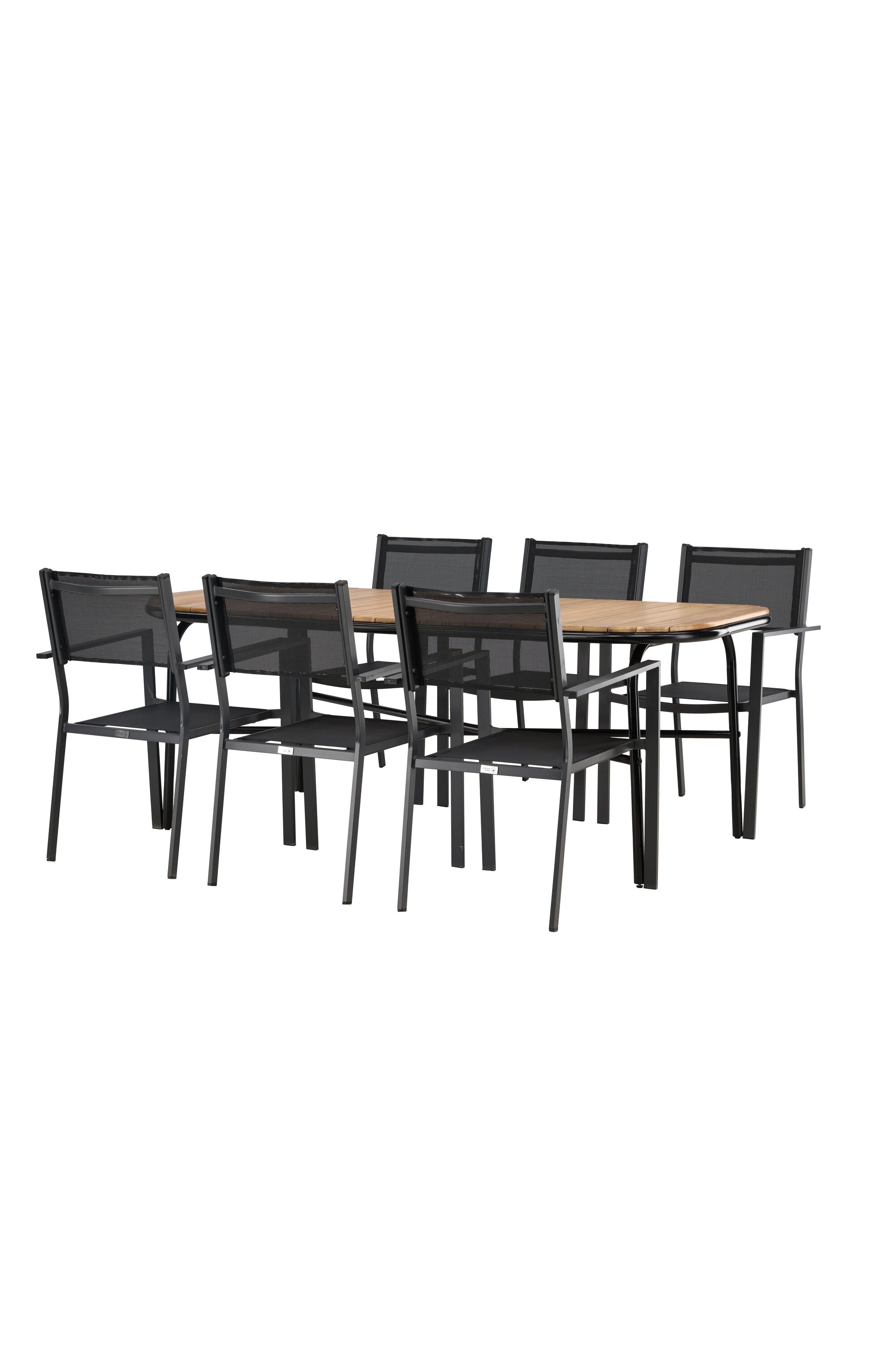 Holmbeck Outdoor-Tischset Copacabana 200cm/6St. in Schwarz präsentiert im Onlineshop von KAQTU Design AG. Gartentischset ist von Venture Home
