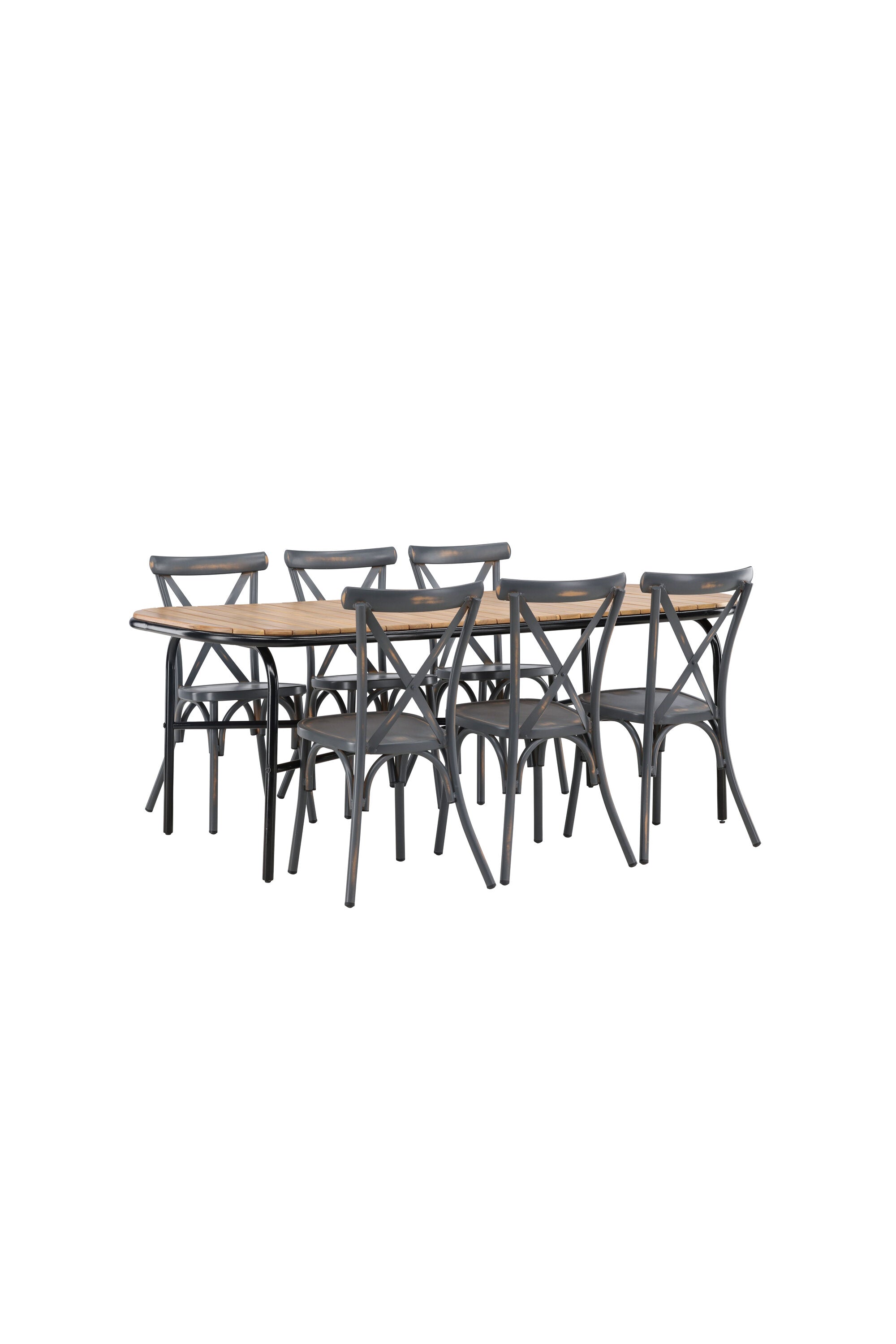 Holmbeck Outdoor-Tischset Peking 200cm/6St. in Dunkelgrau präsentiert im Onlineshop von KAQTU Design AG. Gartentischset ist von Venture Home