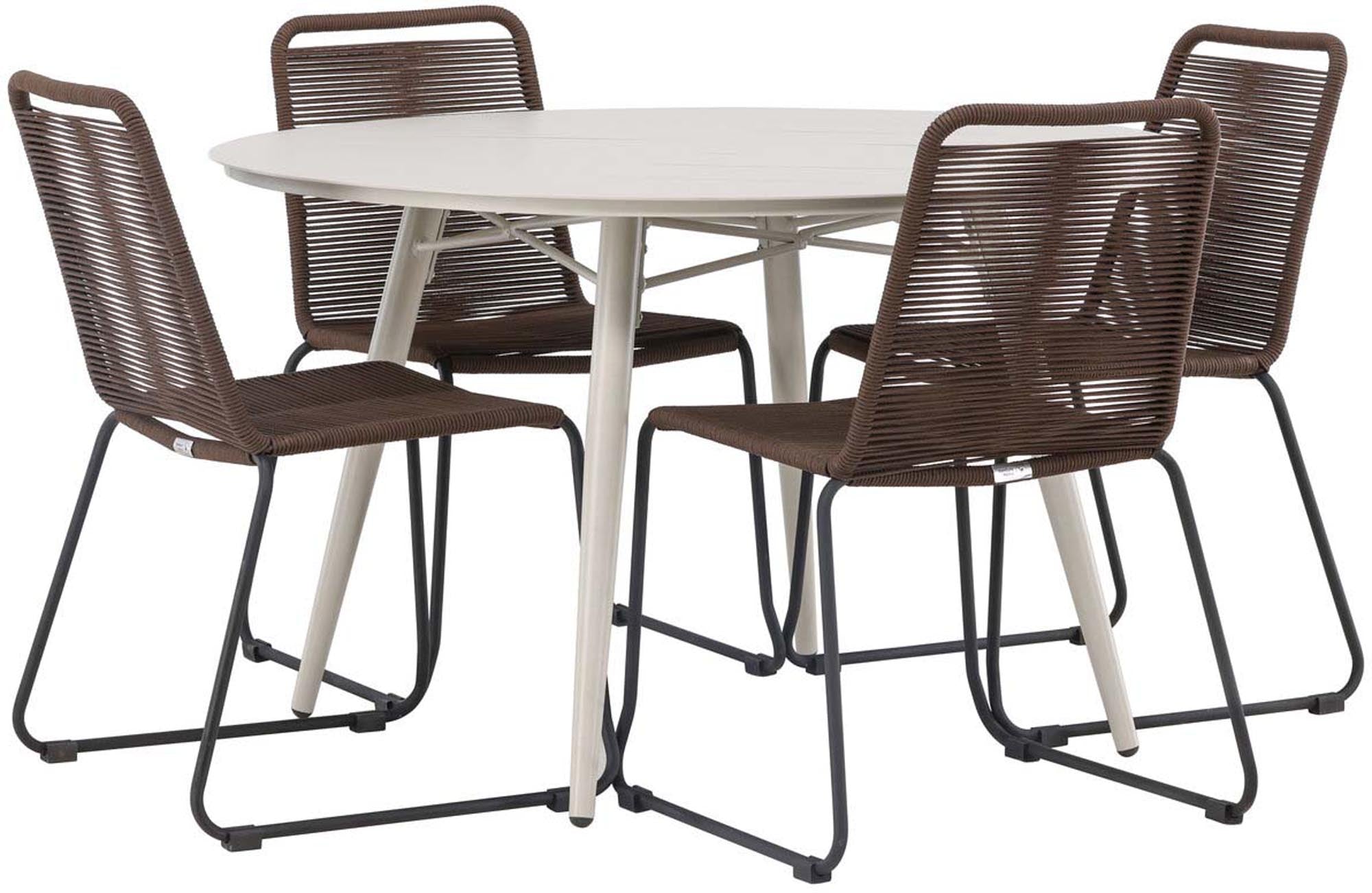 Stilvolles Lina Outdoor-Tischset Lindos für 4 Personen. Langlebig, wetterfest und ideal für Garten und Balkon. Jetzt entdecken!