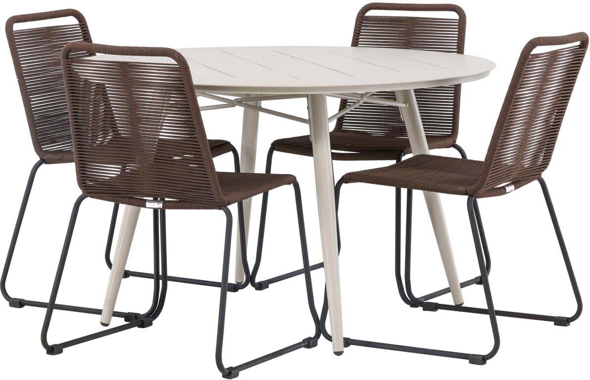 Lina Outdoor-Tischset: Stilvolles Design, robustes Material, ideal für gesellige Runden im Freien. Perfekt für 4 Personen.