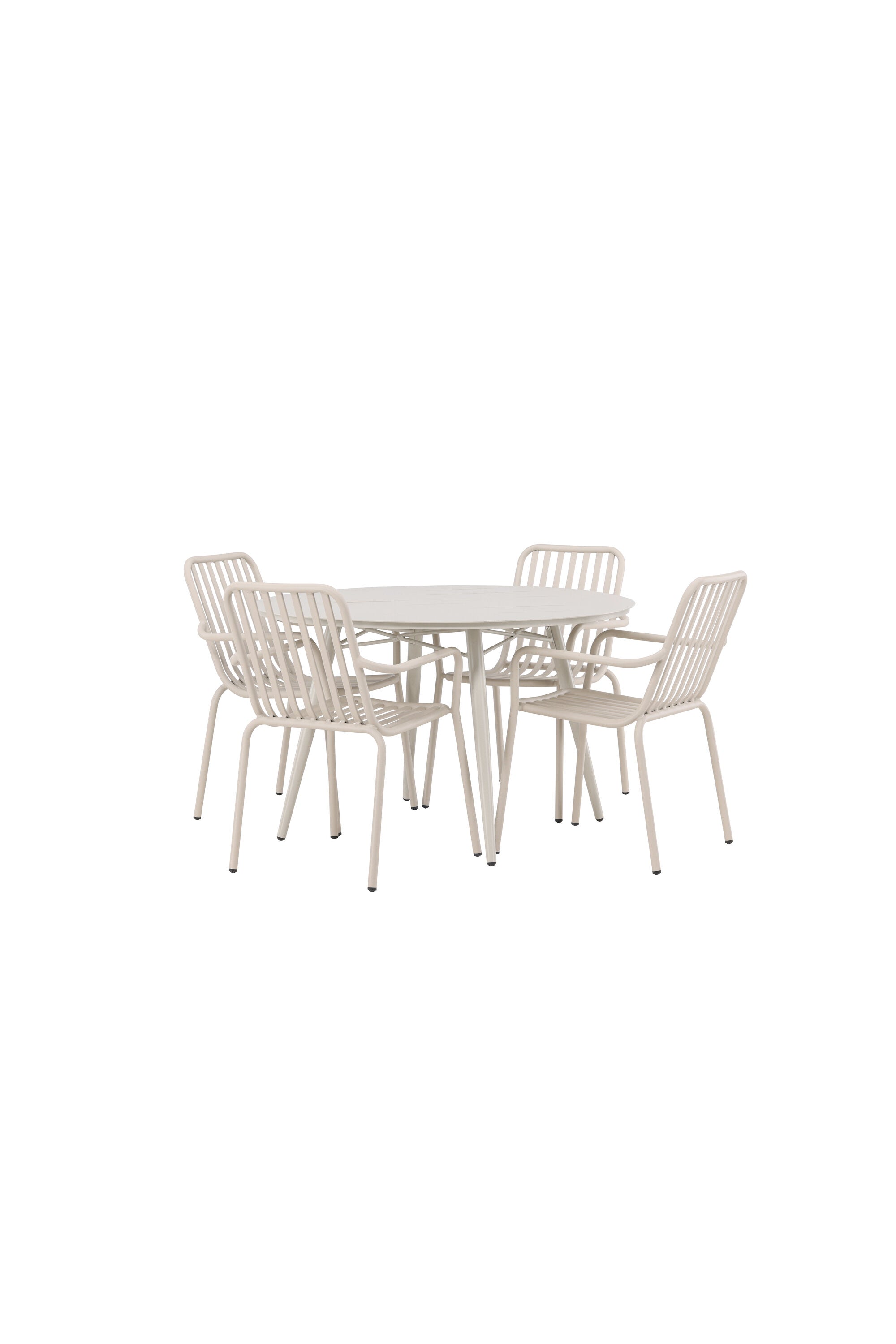 Lina Outdoor-Tischset + Peking ⌀120cm/4St. in Beige präsentiert im Onlineshop von KAQTU Design AG. Gartentischset ist von Venture Home