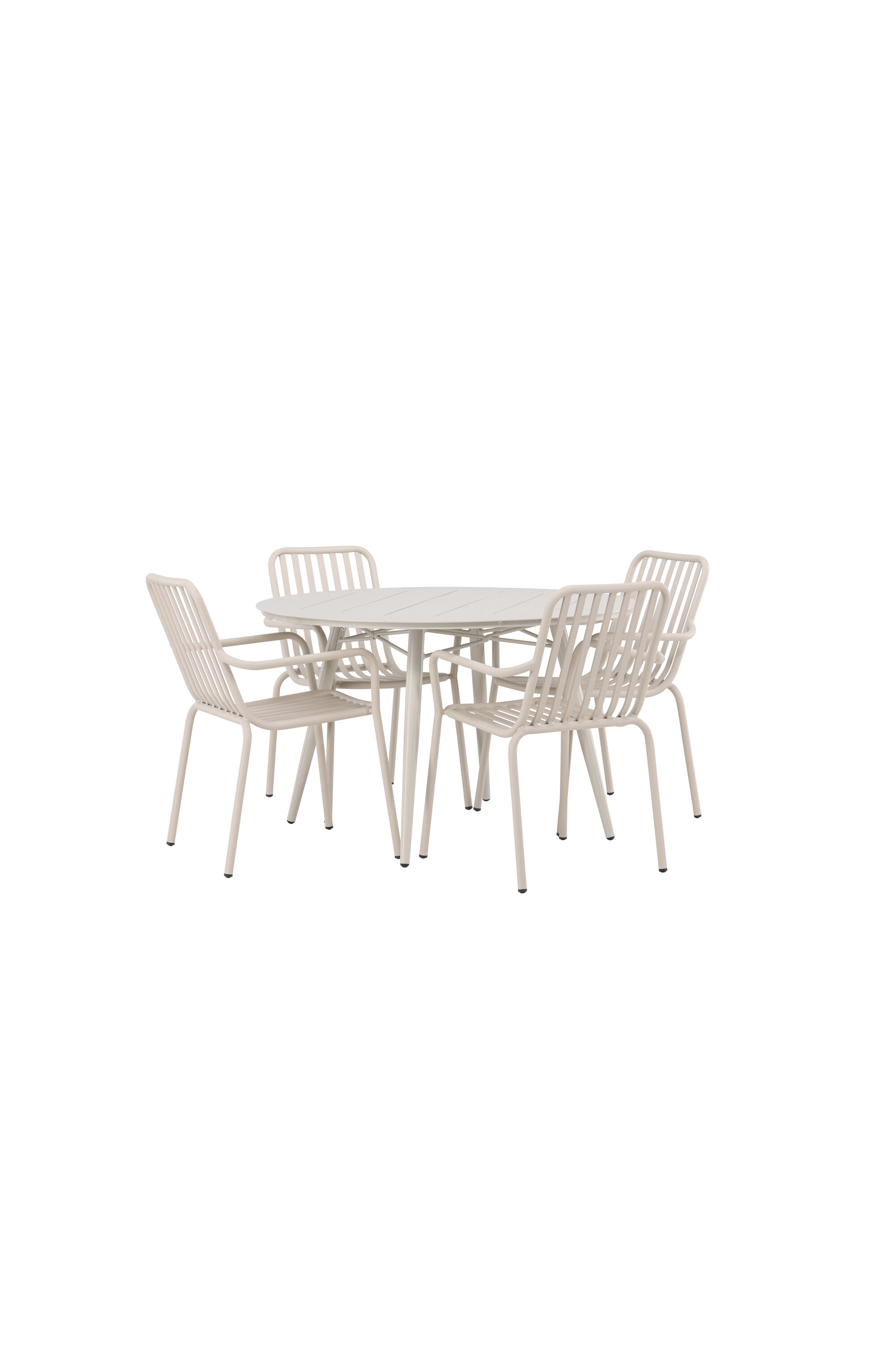 Lina Outdoor-Tischset + Peking ⌀120cm/4St. in Beige präsentiert im Onlineshop von KAQTU Design AG. Gartentischset ist von Venture Home