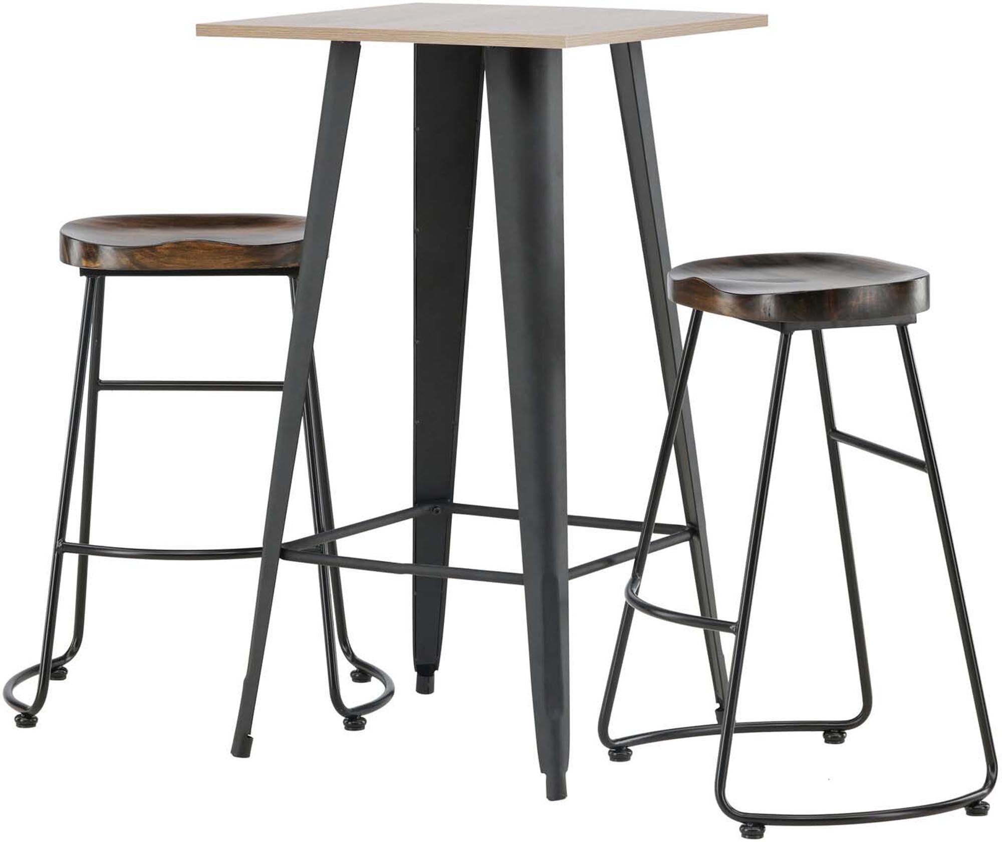 Barset Tempe + Ozark: Stilvolles Bartisch-Set mit modernem Design, ideal für kleine Räume und gesellige Anlässe.