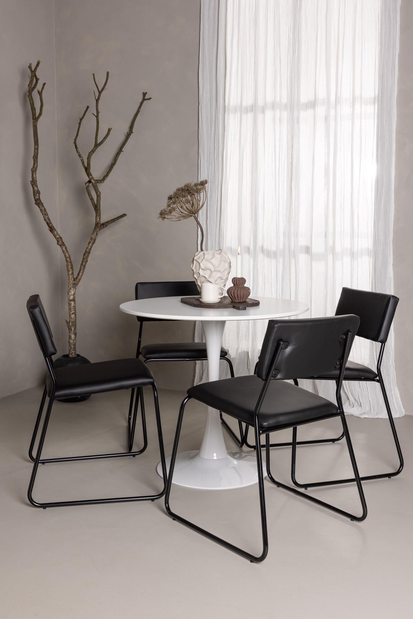 Entdecken Sie das stilvolle Hamden Esszimmerset mit runden Tisch (80cm) und 4 bequemen Kenth-Stühlen. Perfekt für moderne Essbereiche!