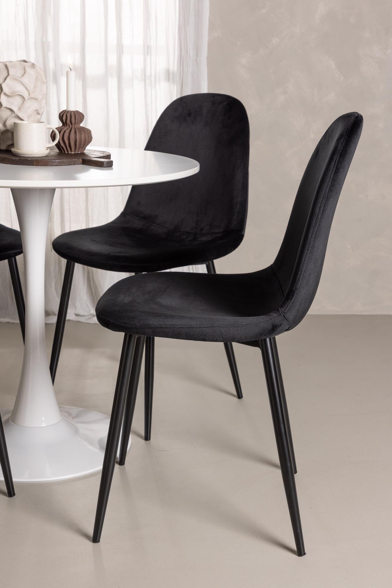 Stilvolles Hamden Esszimmerset mit Polar Tisch, 80cm, 4 Stühle.