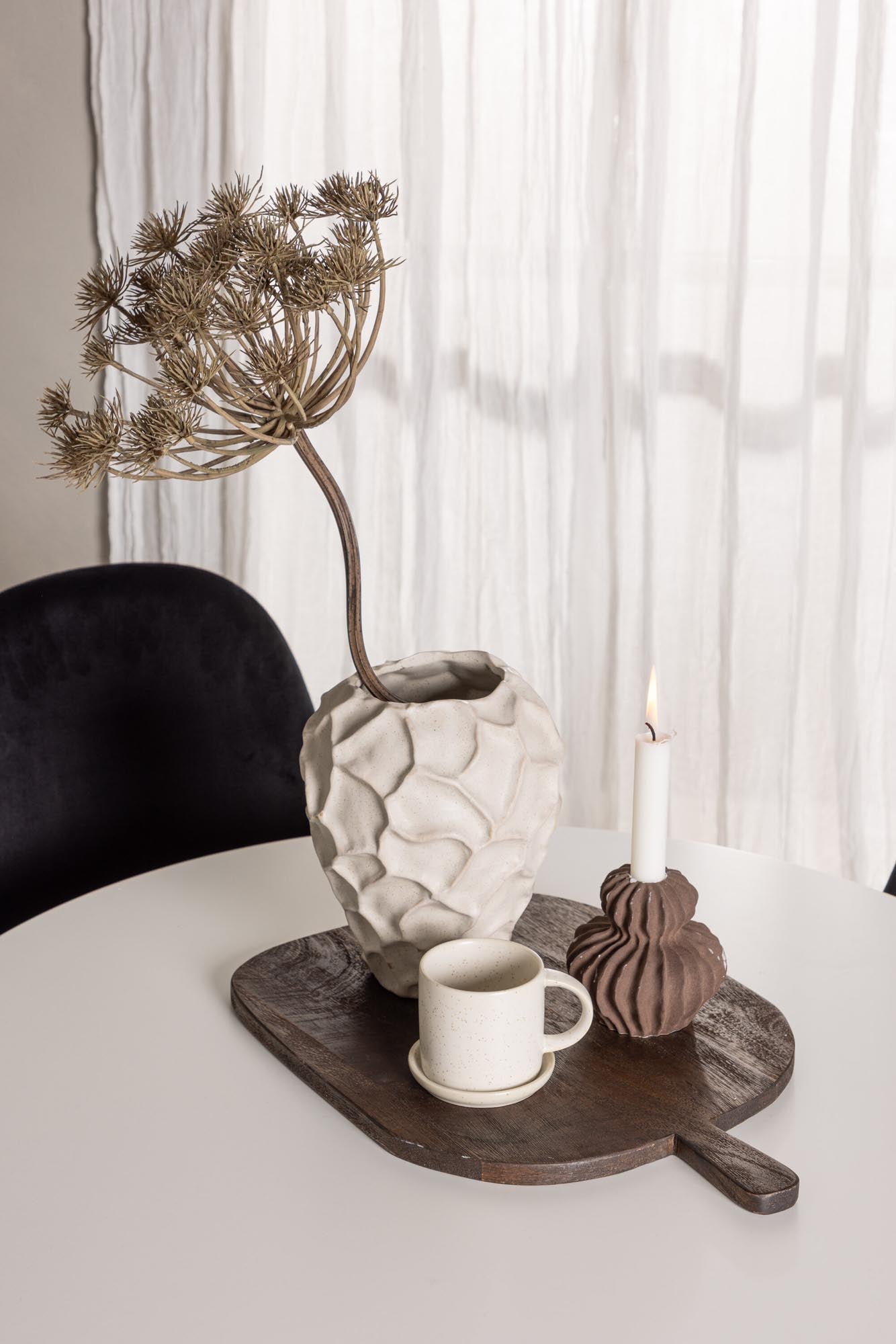 Elegantes Esszimmerset Hamden mit runden 80 cm Tisch und 4 stilvollen Polar Stühlen. Ideal für gesellige Abende und modernes Wohnen.