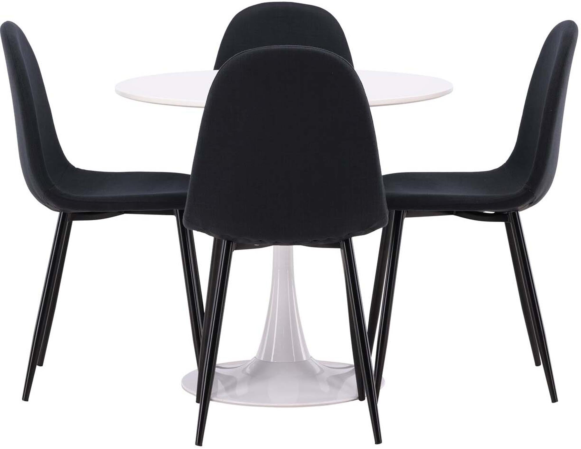 Elegantes Hamden Esszimmerset mit rundem Polar Tisch, 80cm, 4 Stühle.