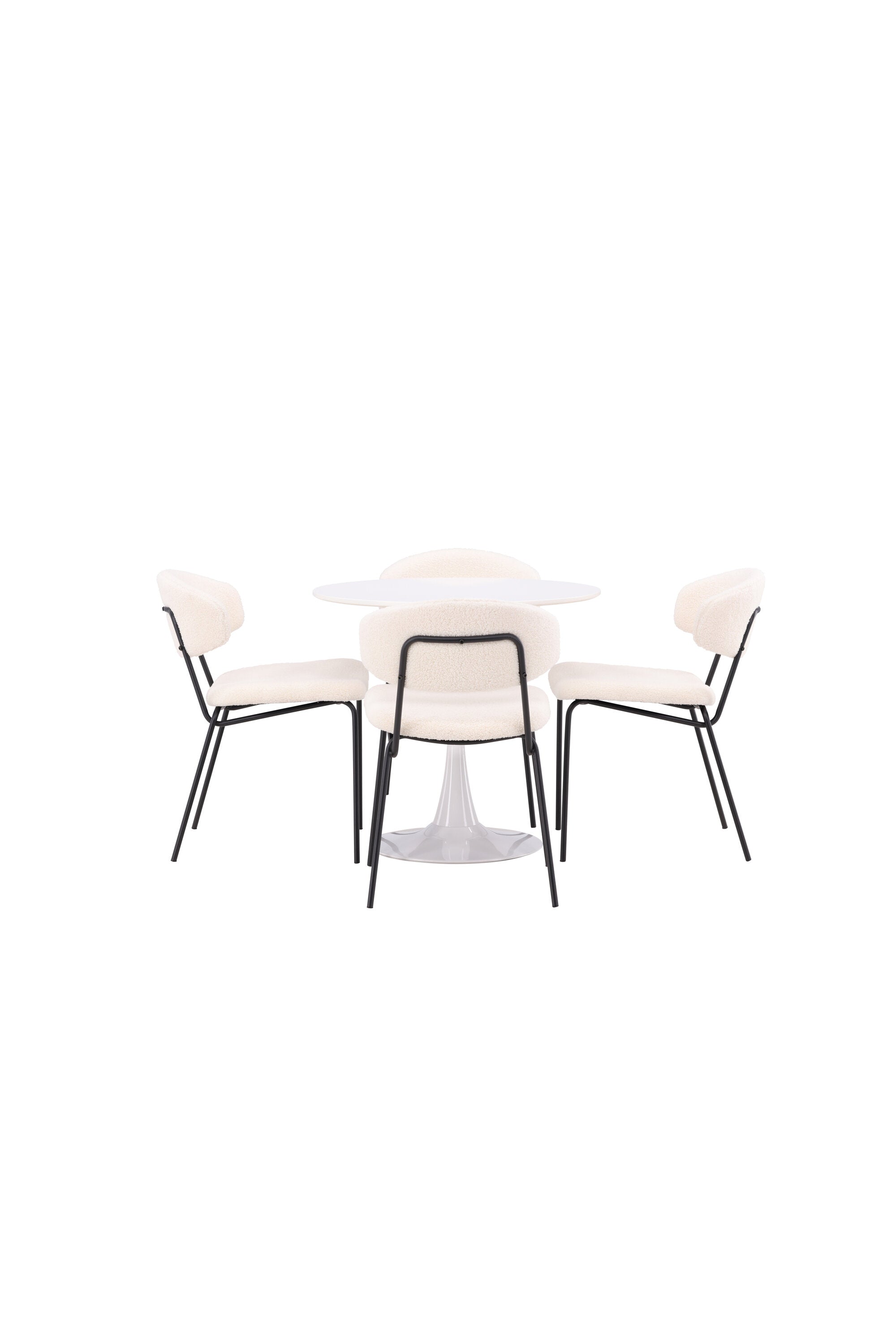 Hamden Esszimmerset + Chico ⌀80cm/4St. in Weiss präsentiert im Onlineshop von KAQTU Design AG. Esszimmerset ist von Venture Home