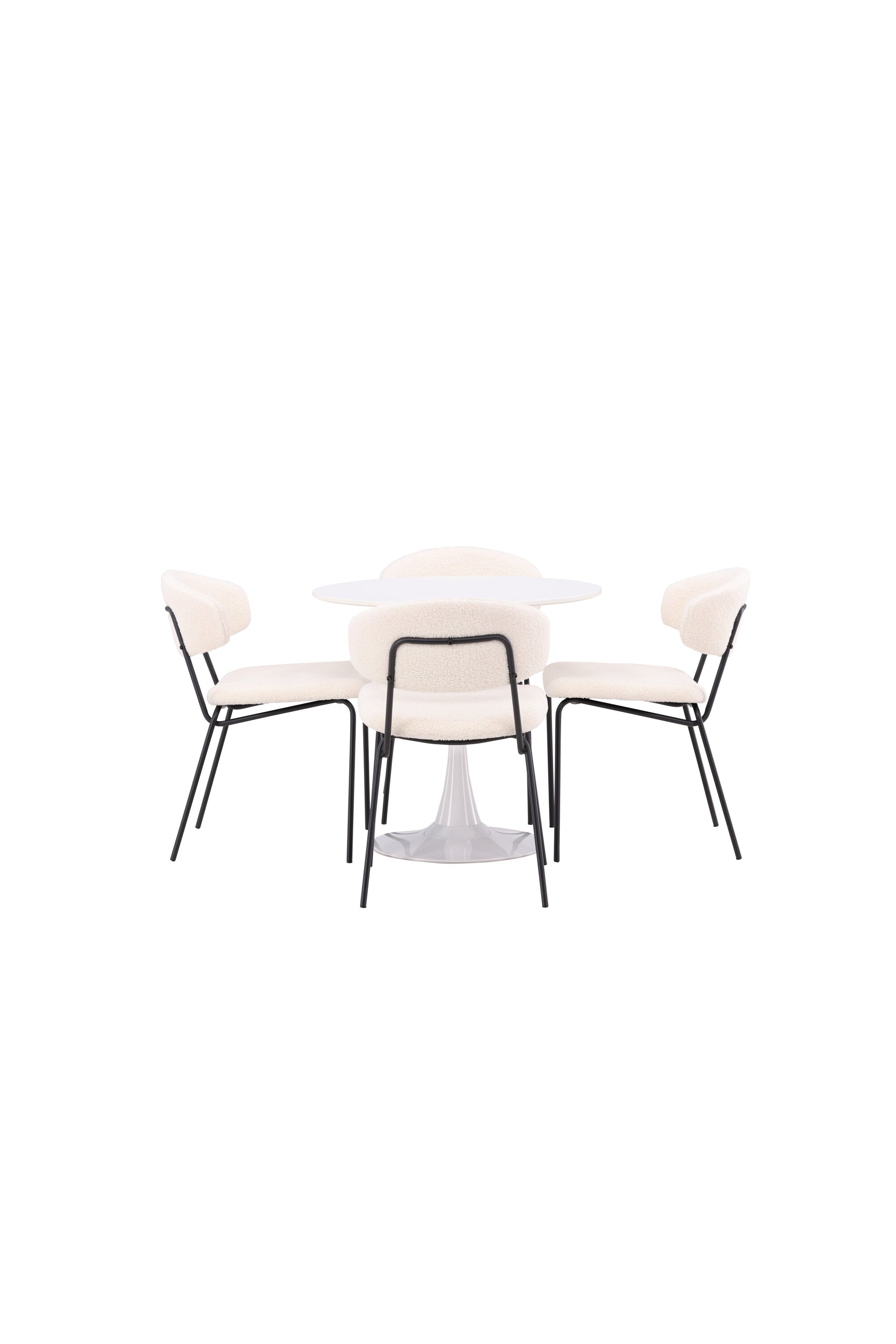 Hamden Esszimmerset + Chico ⌀80cm/4St. in Weiss präsentiert im Onlineshop von KAQTU Design AG. Esszimmerset ist von Venture Home