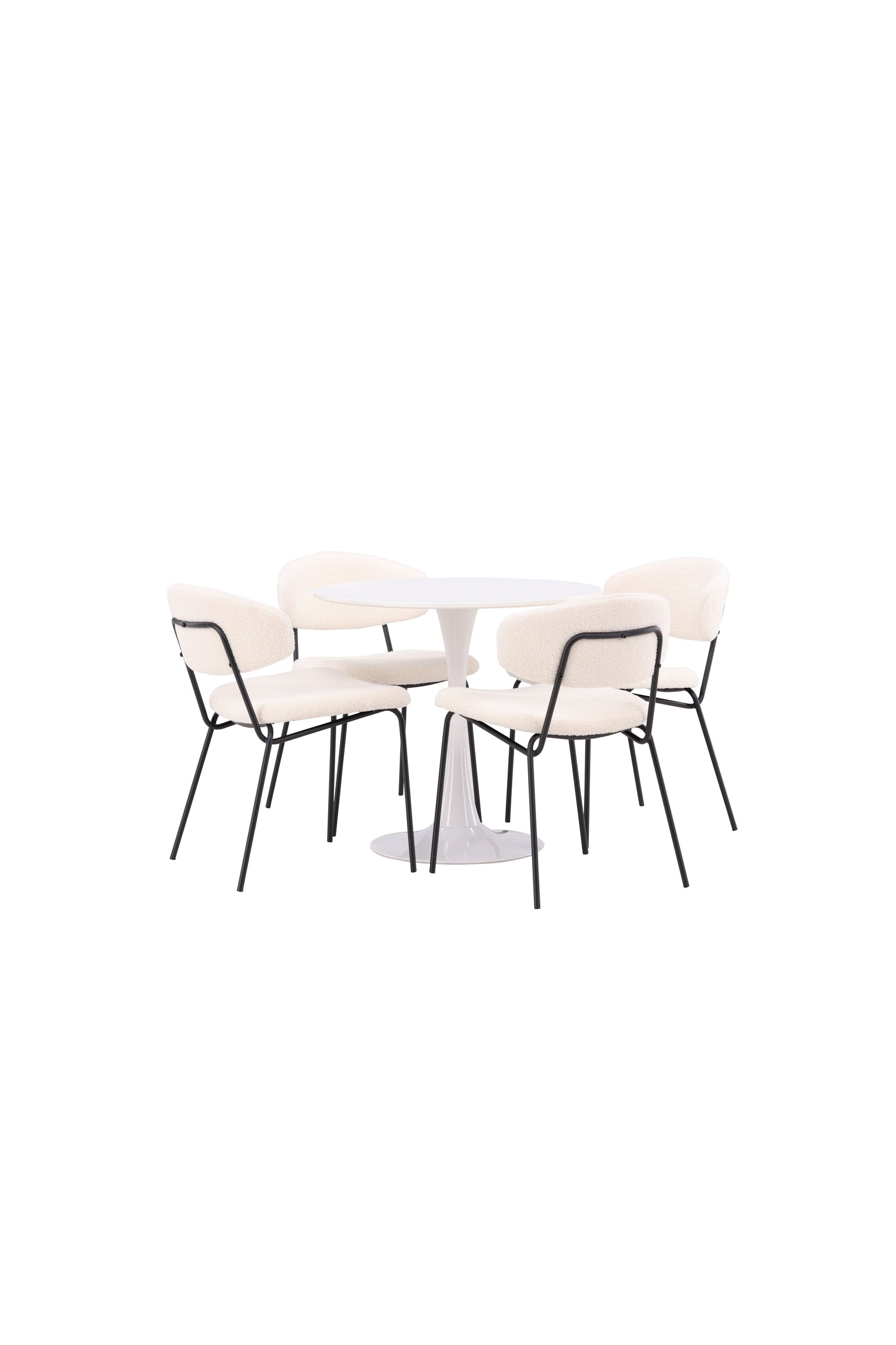 Hamden Esszimmerset + Chico ⌀80cm/4St. in Weiss präsentiert im Onlineshop von KAQTU Design AG. Esszimmerset ist von Venture Home