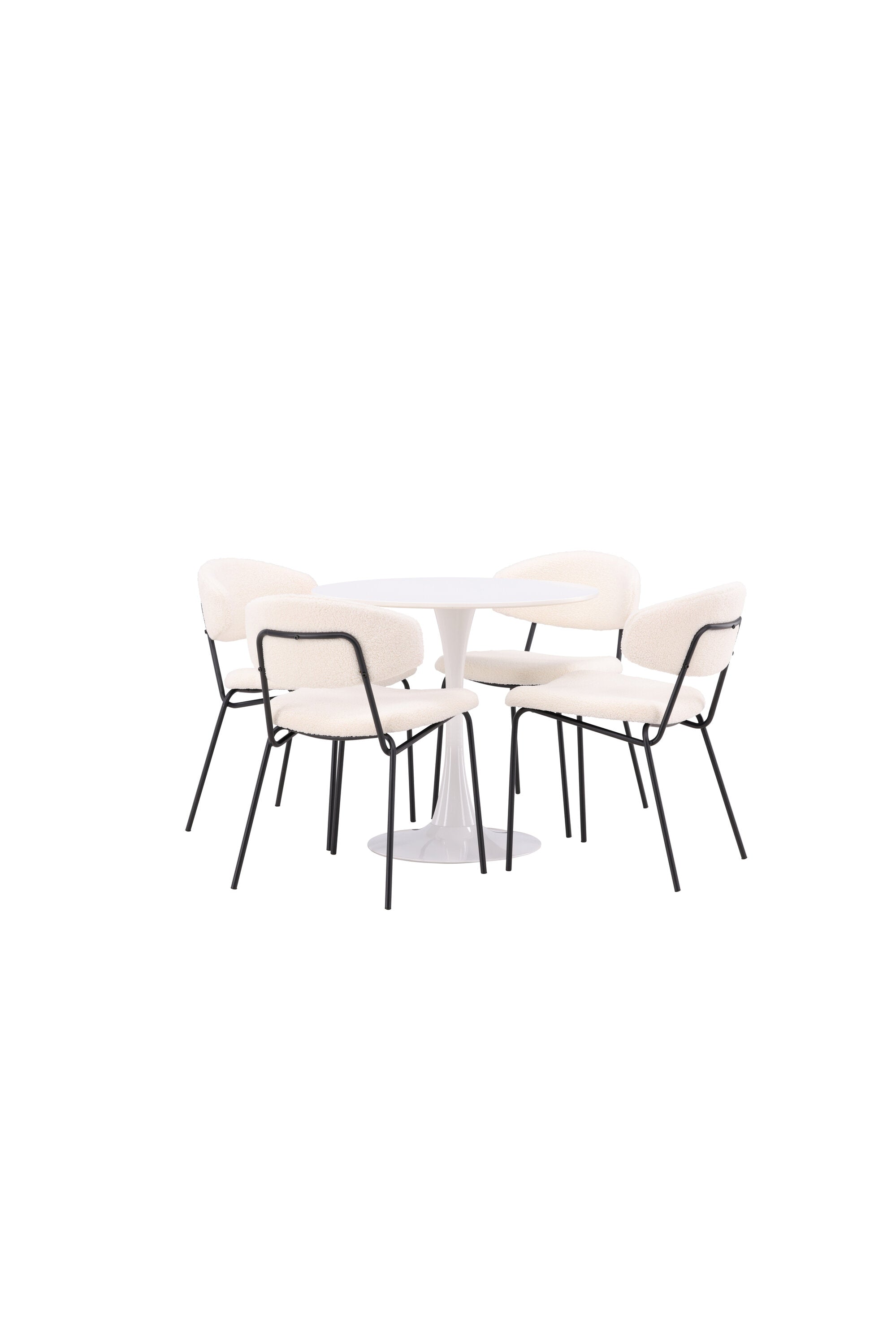 Hamden Esszimmerset + Chico ⌀80cm/4St. in Weiss präsentiert im Onlineshop von KAQTU Design AG. Esszimmerset ist von Venture Home