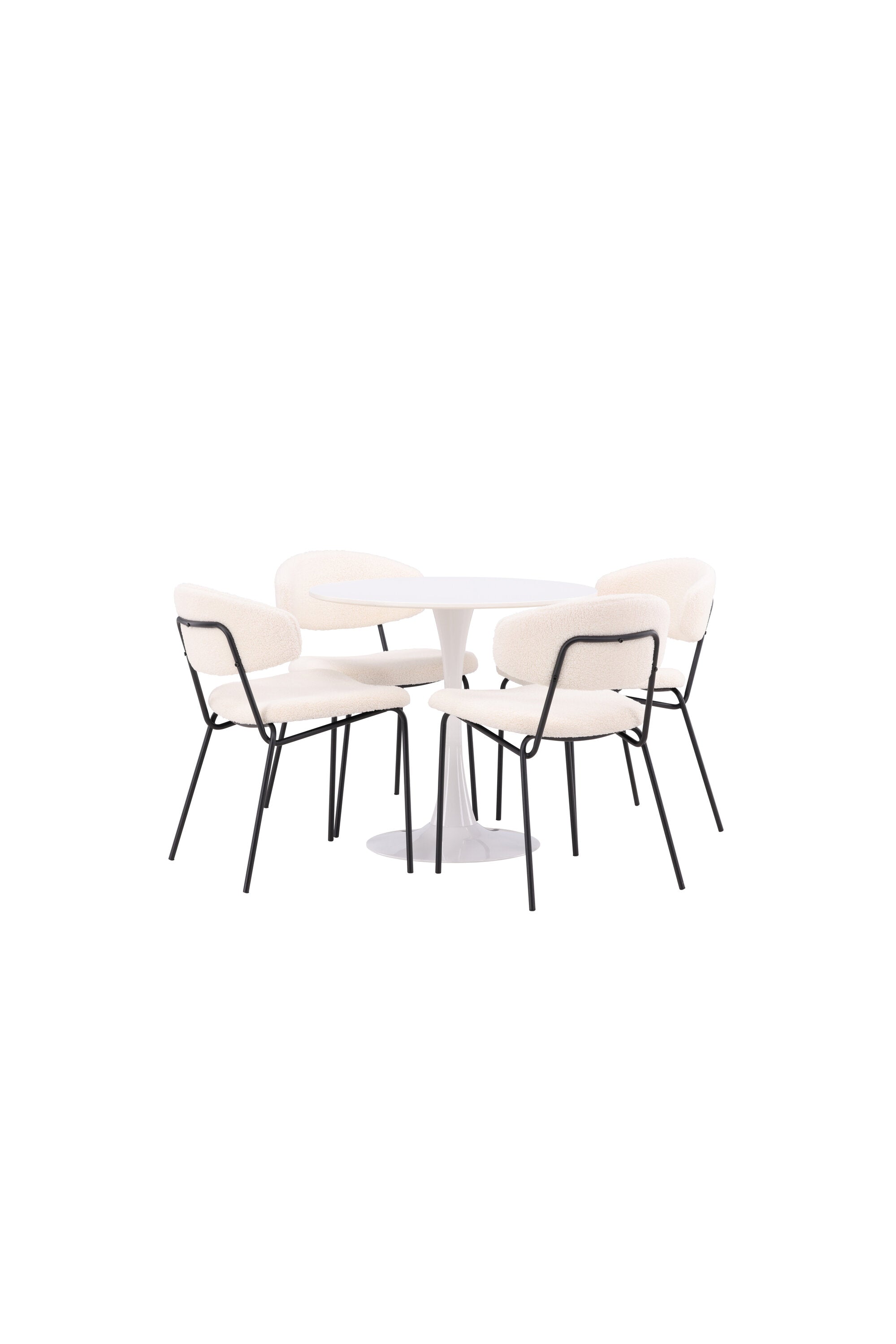 Hamden Esszimmerset + Chico ⌀80cm/4St. in Weiss präsentiert im Onlineshop von KAQTU Design AG. Esszimmerset ist von Venture Home