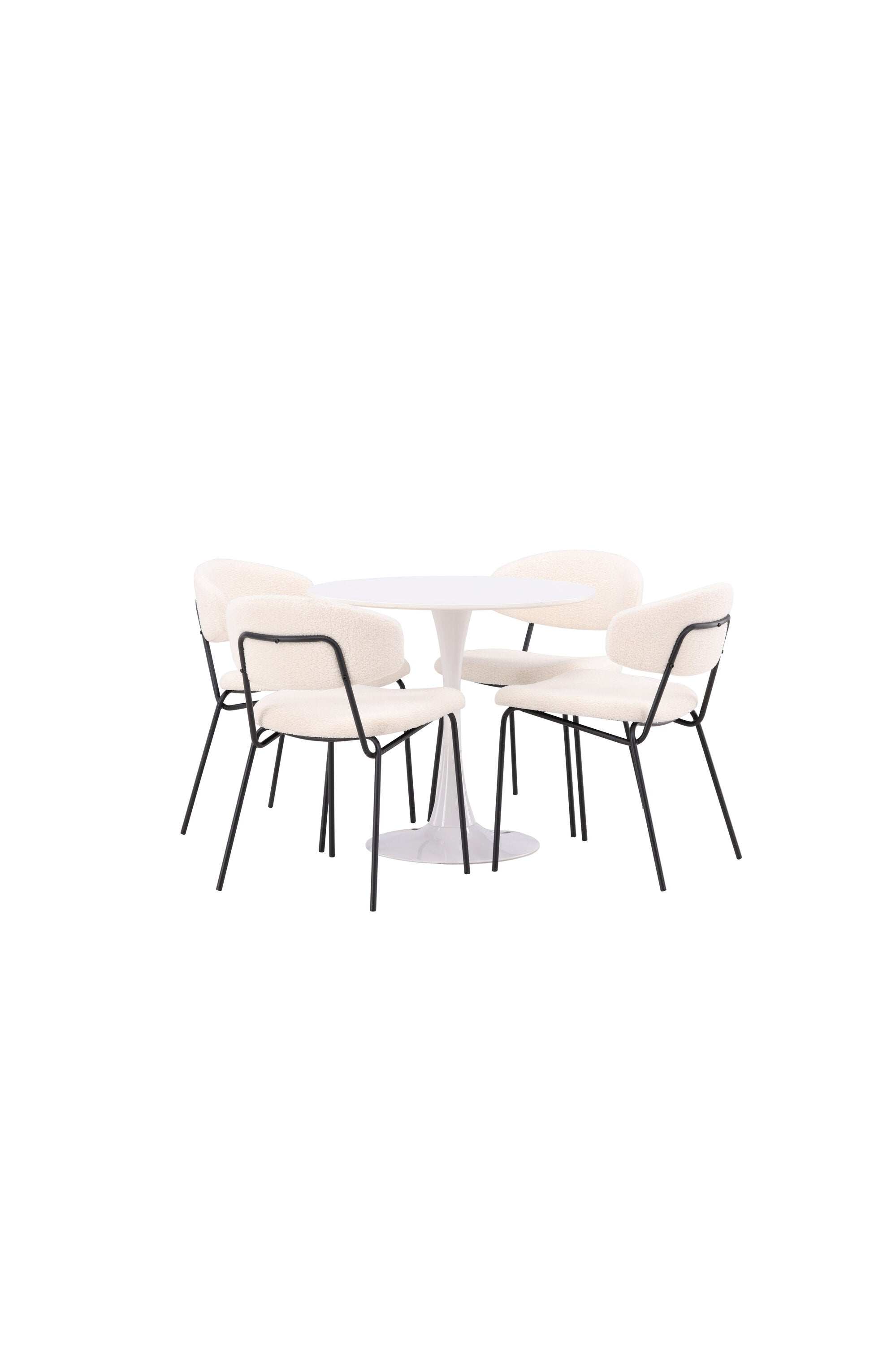 Hamden Esszimmerset + Chico ⌀80cm/4St. in Weiss präsentiert im Onlineshop von KAQTU Design AG. Esszimmerset ist von Venture Home