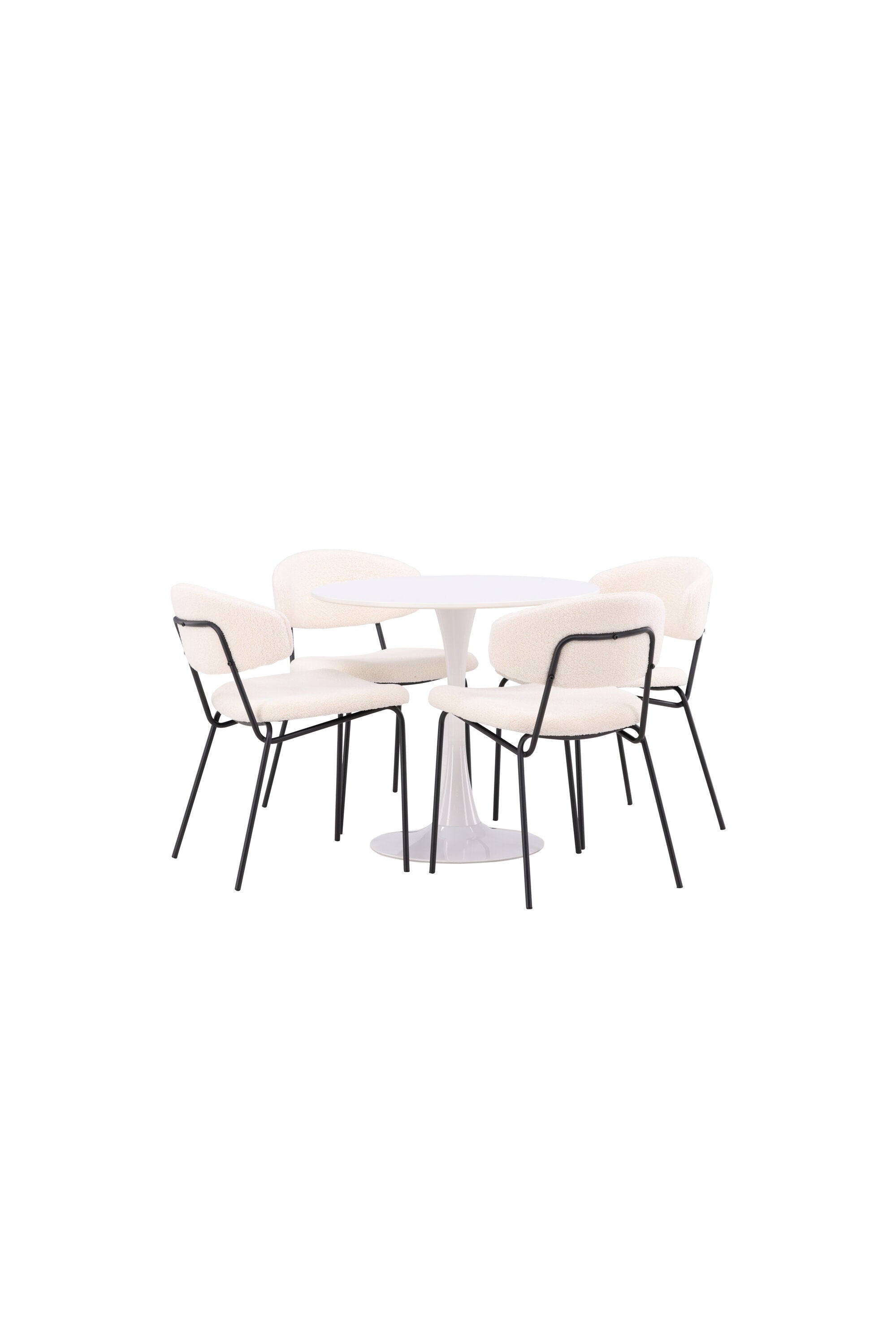 Hamden Esszimmerset + Chico ⌀80cm/4St. in Weiss präsentiert im Onlineshop von KAQTU Design AG. Esszimmerset ist von Venture Home