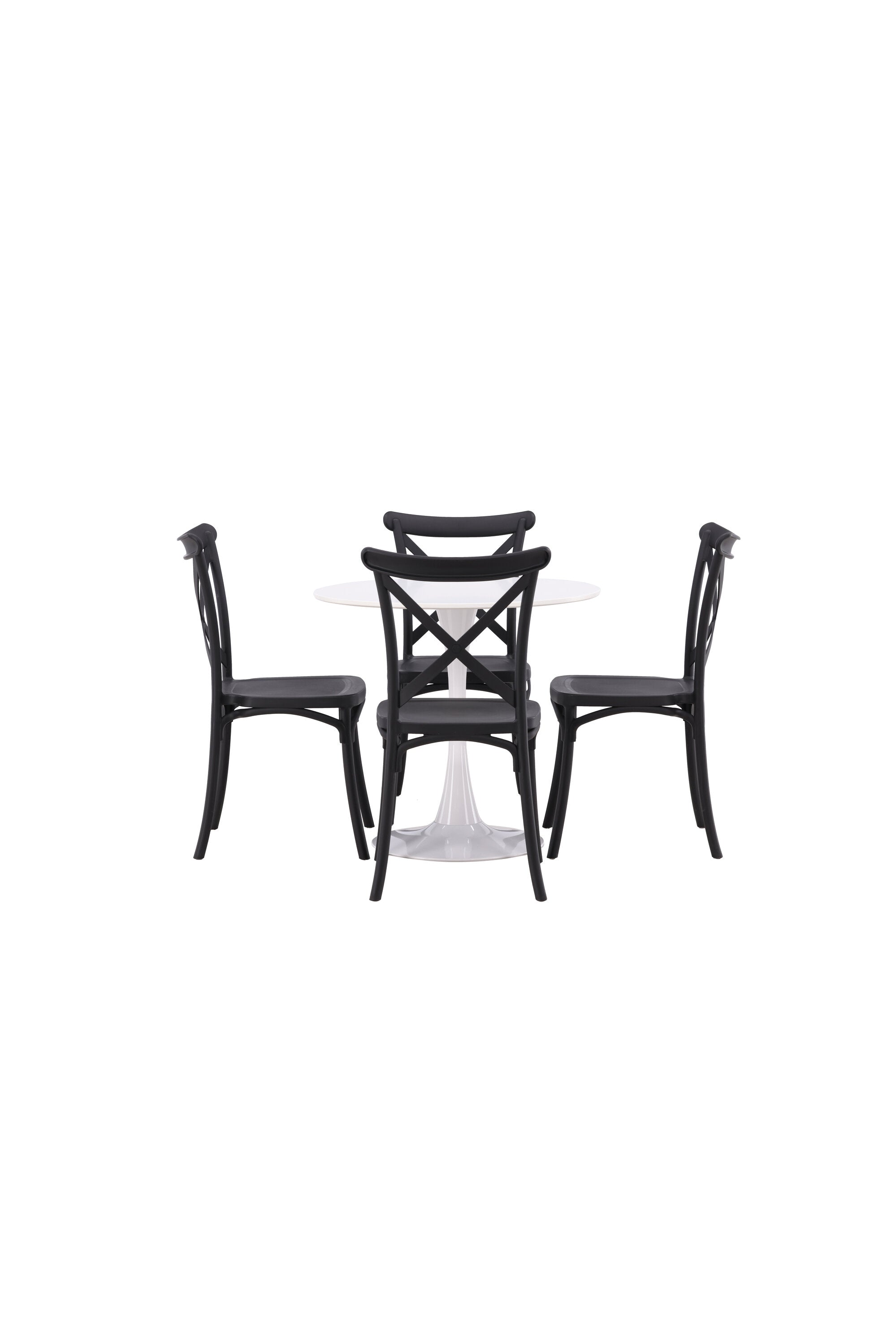 Hamden Esszimmerset + Crosett ⌀80cm/4St. in Schwarz präsentiert im Onlineshop von KAQTU Design AG. Esszimmerset ist von Venture Home