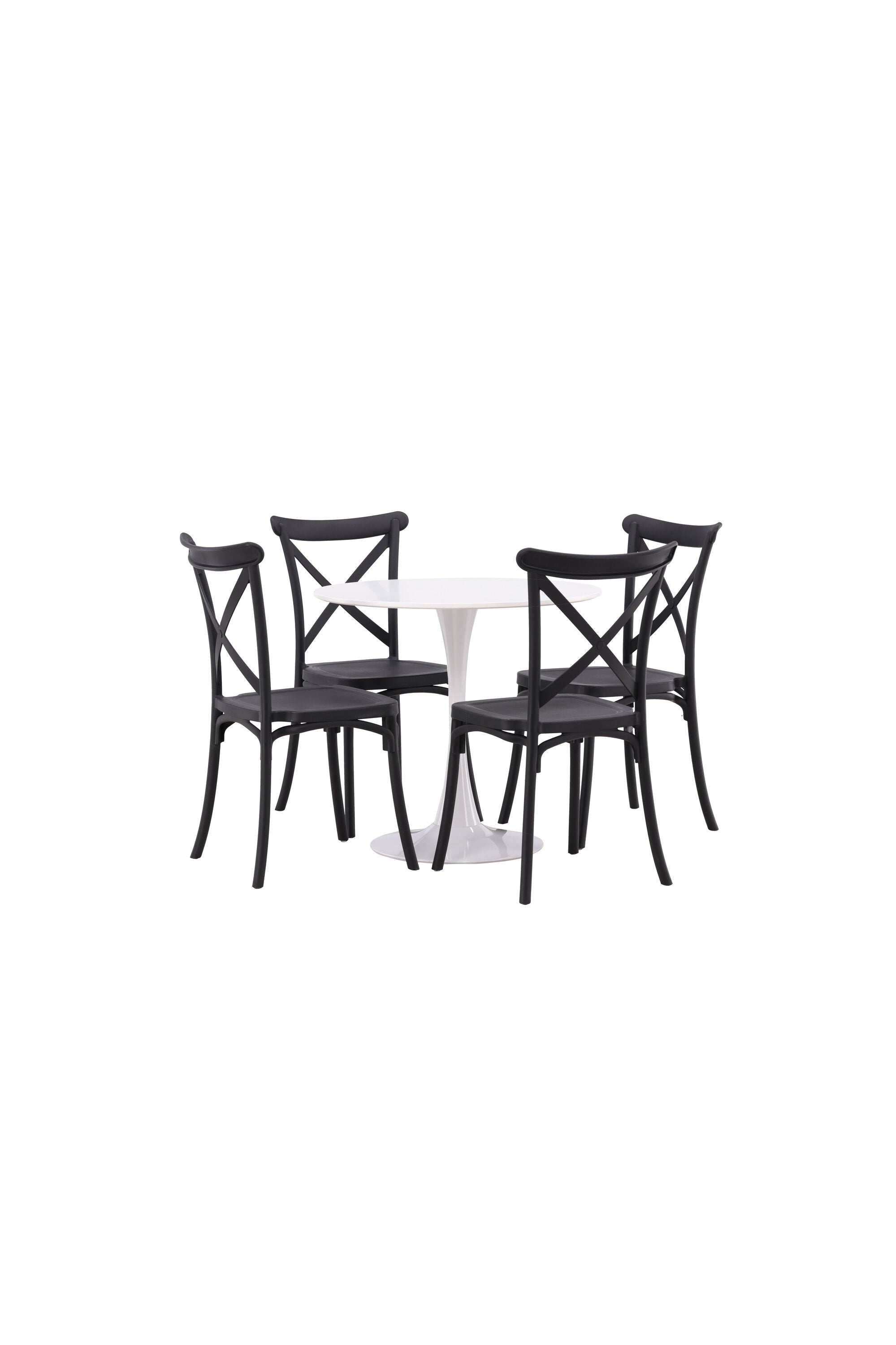 Hamden Esszimmerset + Crosett ⌀80cm/4St. in Schwarz präsentiert im Onlineshop von KAQTU Design AG. Esszimmerset ist von Venture Home