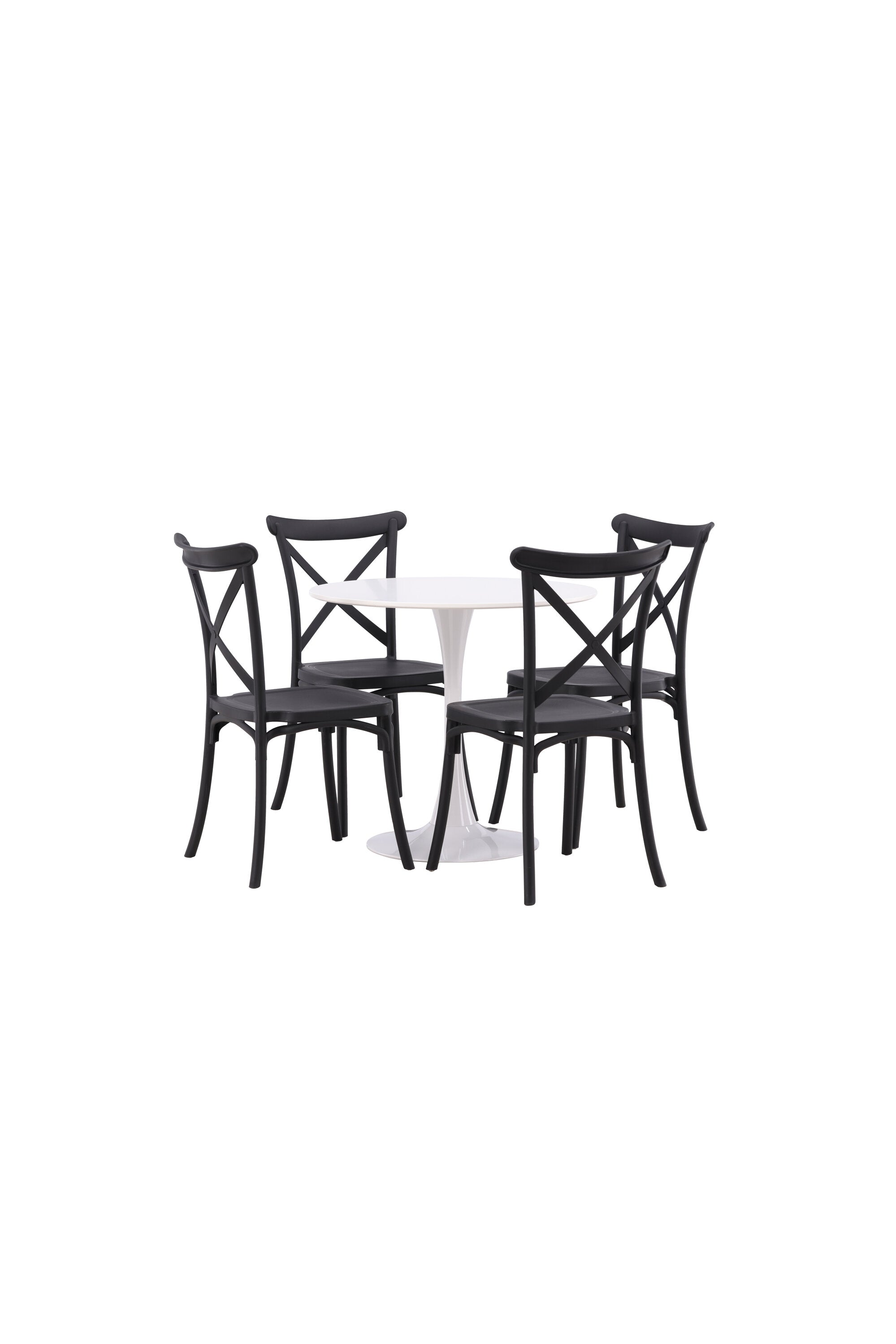 Hamden Esszimmerset + Crosett ⌀80cm/4St. in Schwarz präsentiert im Onlineshop von KAQTU Design AG. Esszimmerset ist von Venture Home