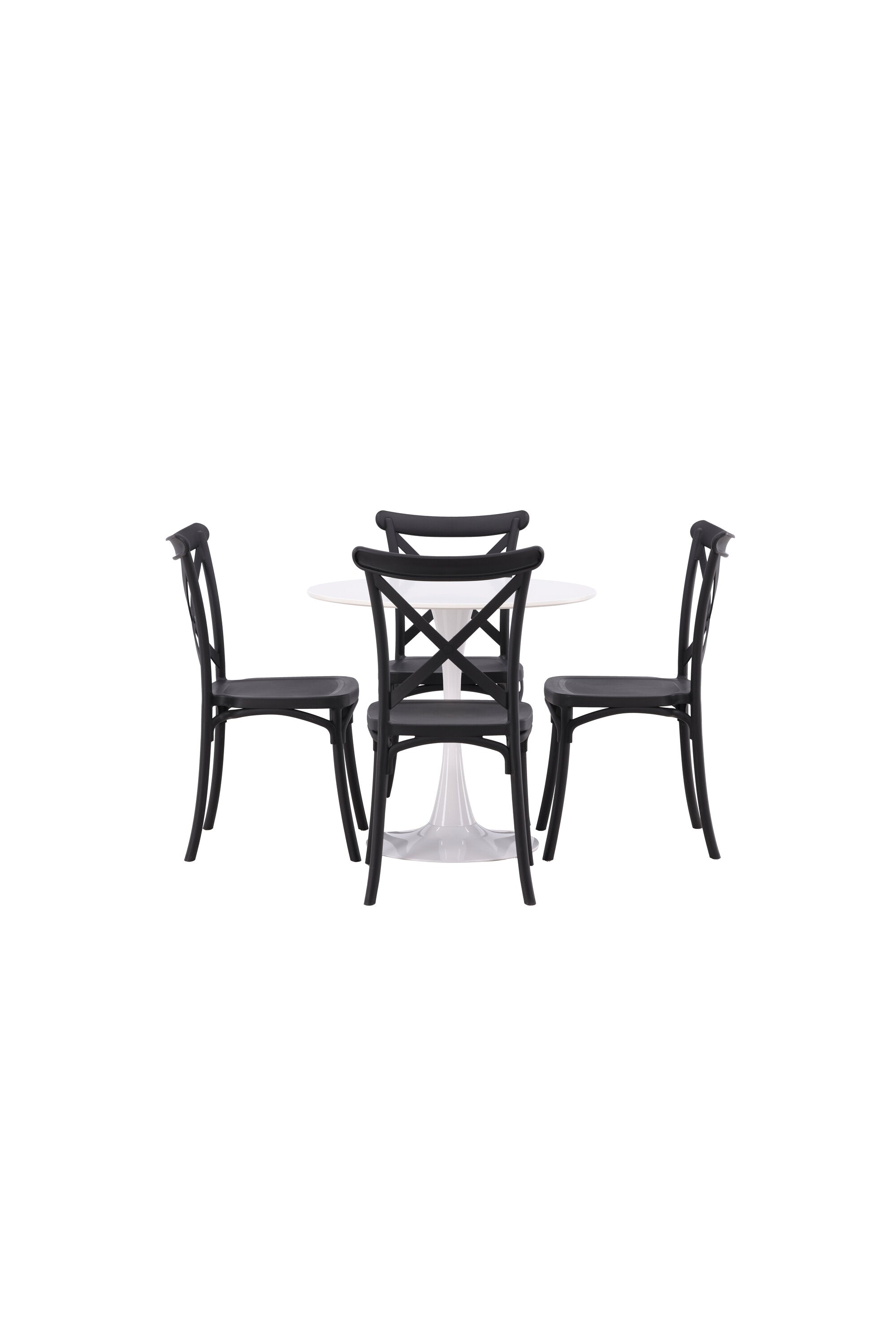 Hamden Esszimmerset + Crosett ⌀80cm/4St. in Schwarz präsentiert im Onlineshop von KAQTU Design AG. Esszimmerset ist von Venture Home