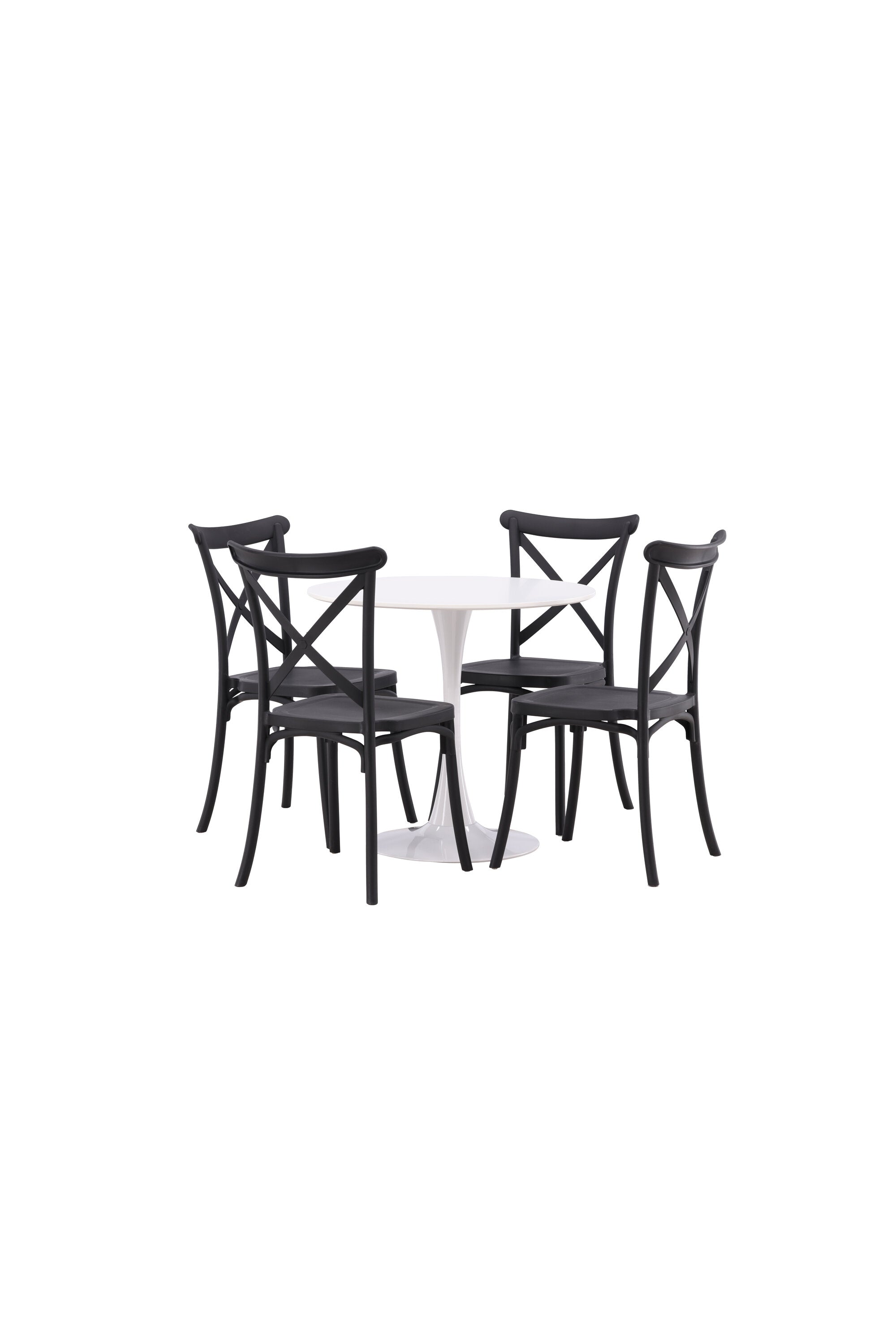 Hamden Esszimmerset + Crosett ⌀80cm/4St. in Schwarz präsentiert im Onlineshop von KAQTU Design AG. Esszimmerset ist von Venture Home