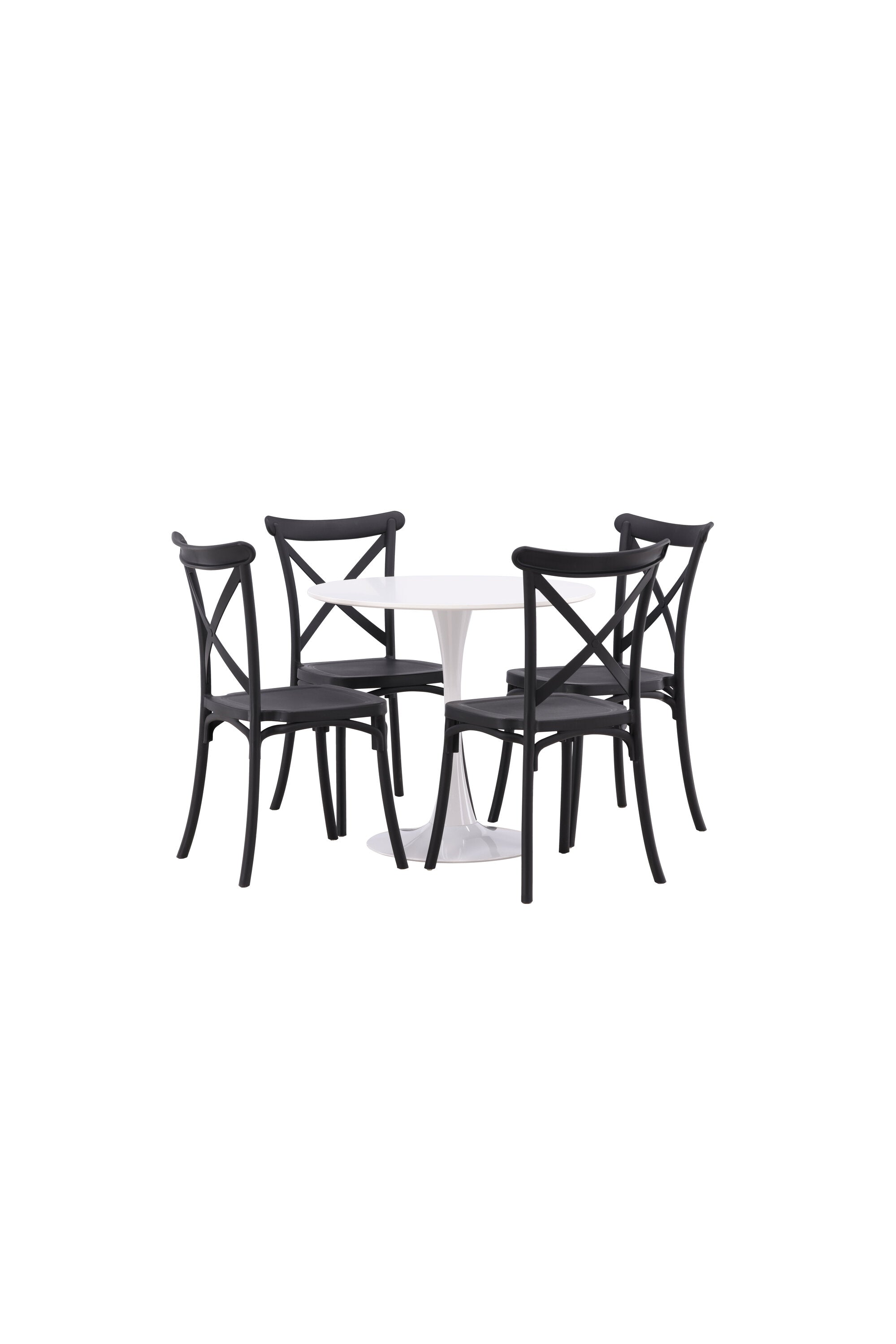 Hamden Esszimmerset + Crosett ⌀80cm/4St. in Schwarz präsentiert im Onlineshop von KAQTU Design AG. Esszimmerset ist von Venture Home