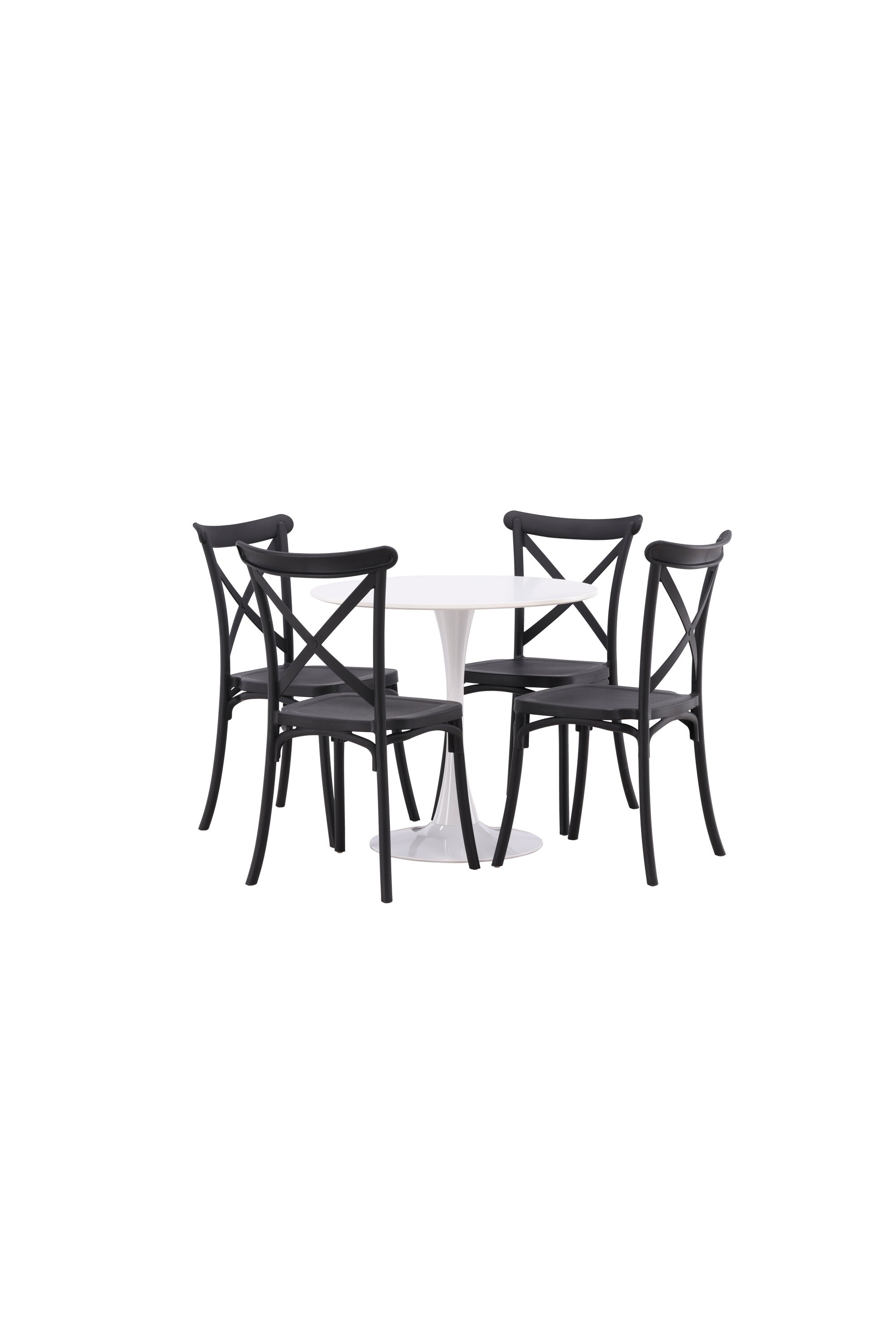 Hamden Esszimmerset + Crosett ⌀80cm/4St. in Schwarz präsentiert im Onlineshop von KAQTU Design AG. Esszimmerset ist von Venture Home