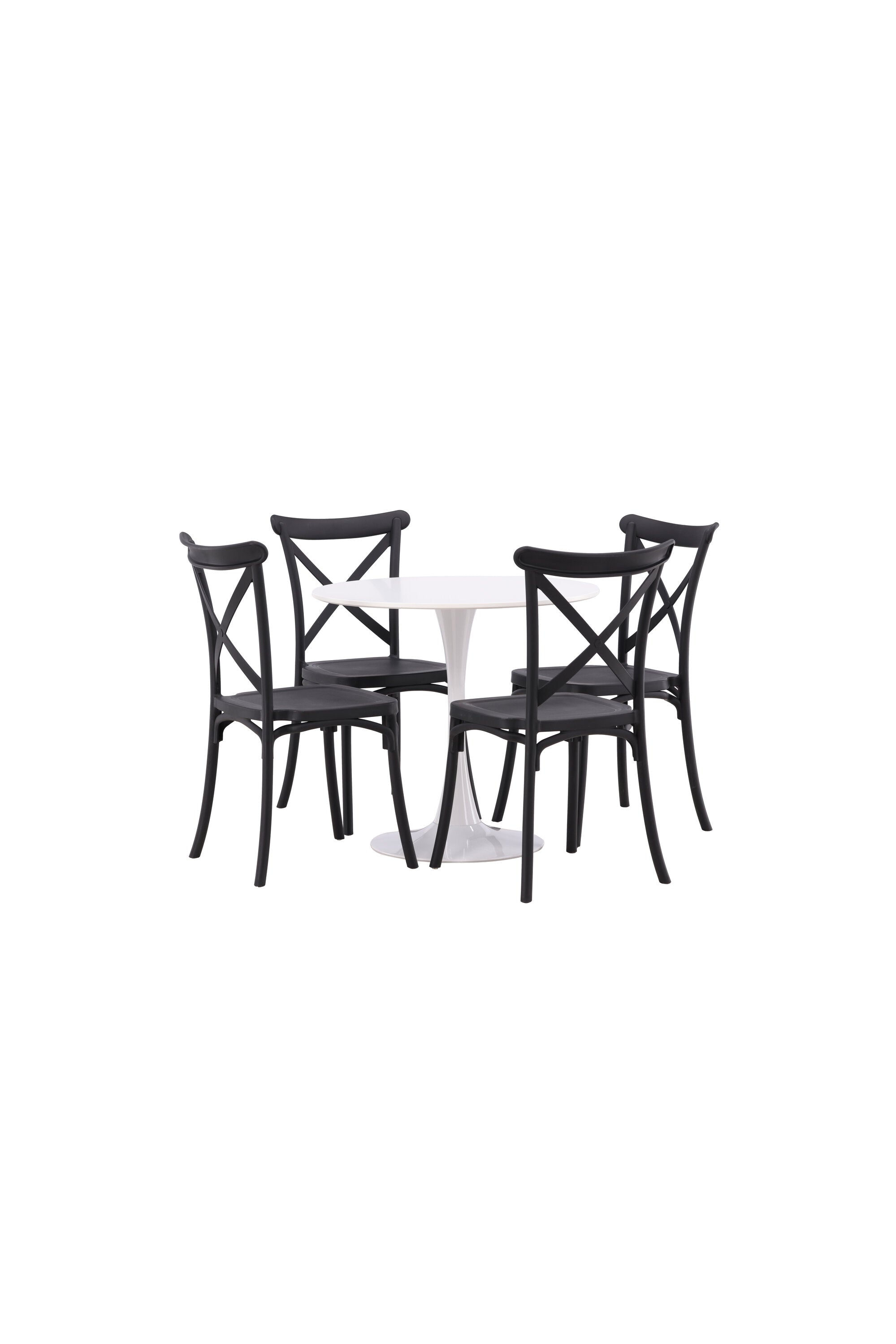 Hamden Esszimmerset + Crosett ⌀80cm/4St. in Schwarz präsentiert im Onlineshop von KAQTU Design AG. Esszimmerset ist von Venture Home