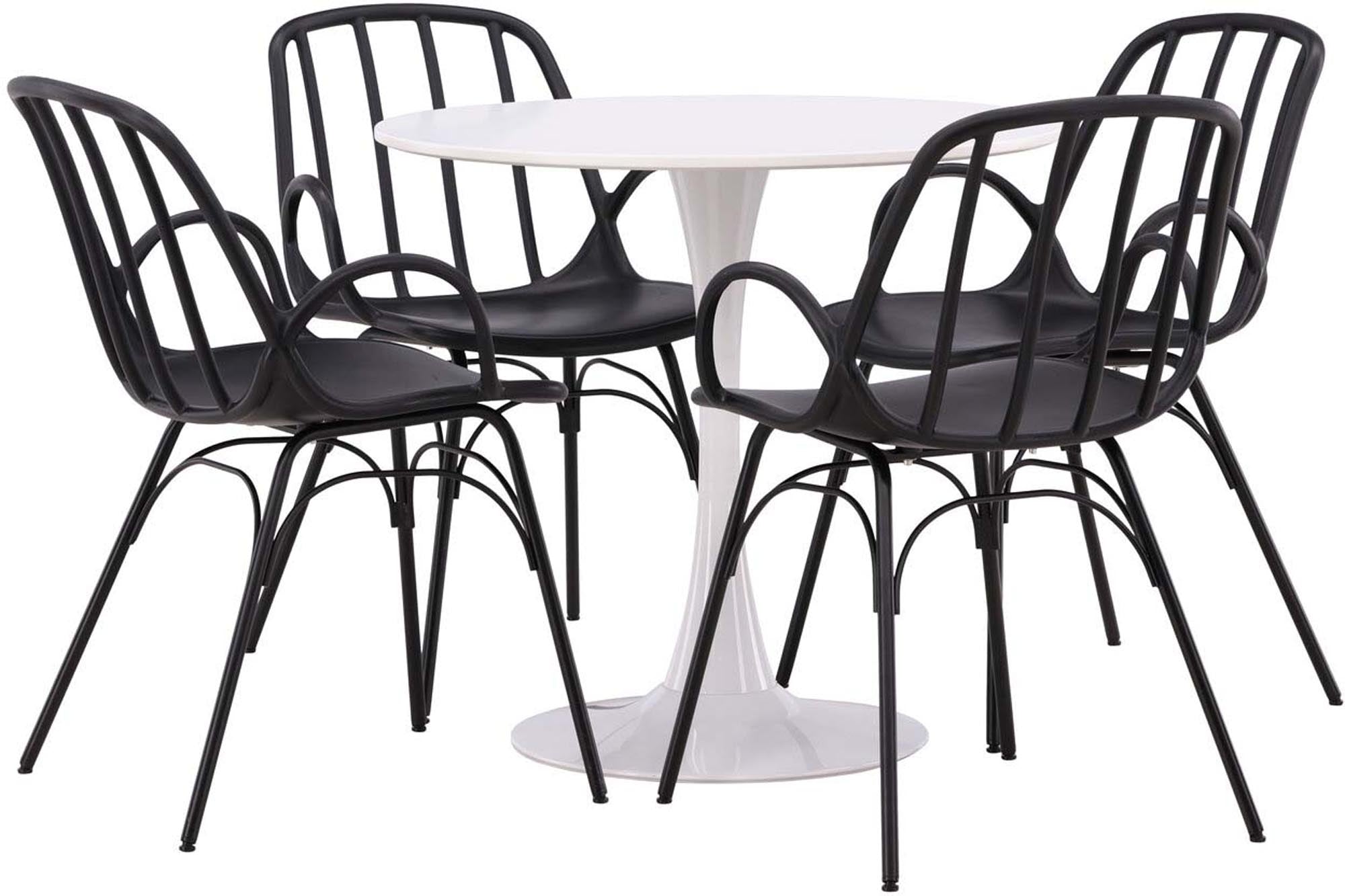 Stilvolles Hamden Esszimmerset mit Dyrön Tisch für 4 Personen.