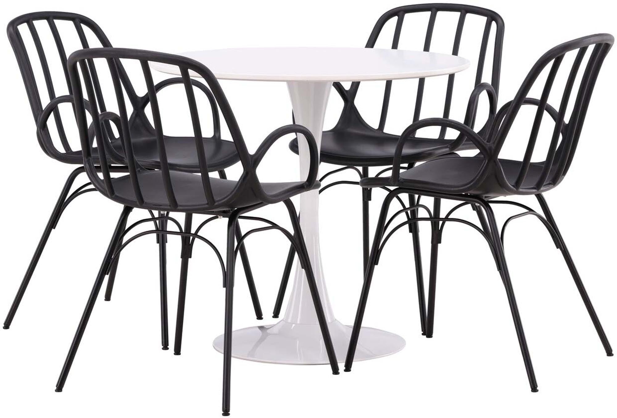 Stilvolles Esszimmerset Hamden + Dyrön: Eleganter Tisch und bequeme Stühle für einladende Essmomente. Pflegeleicht und modern.