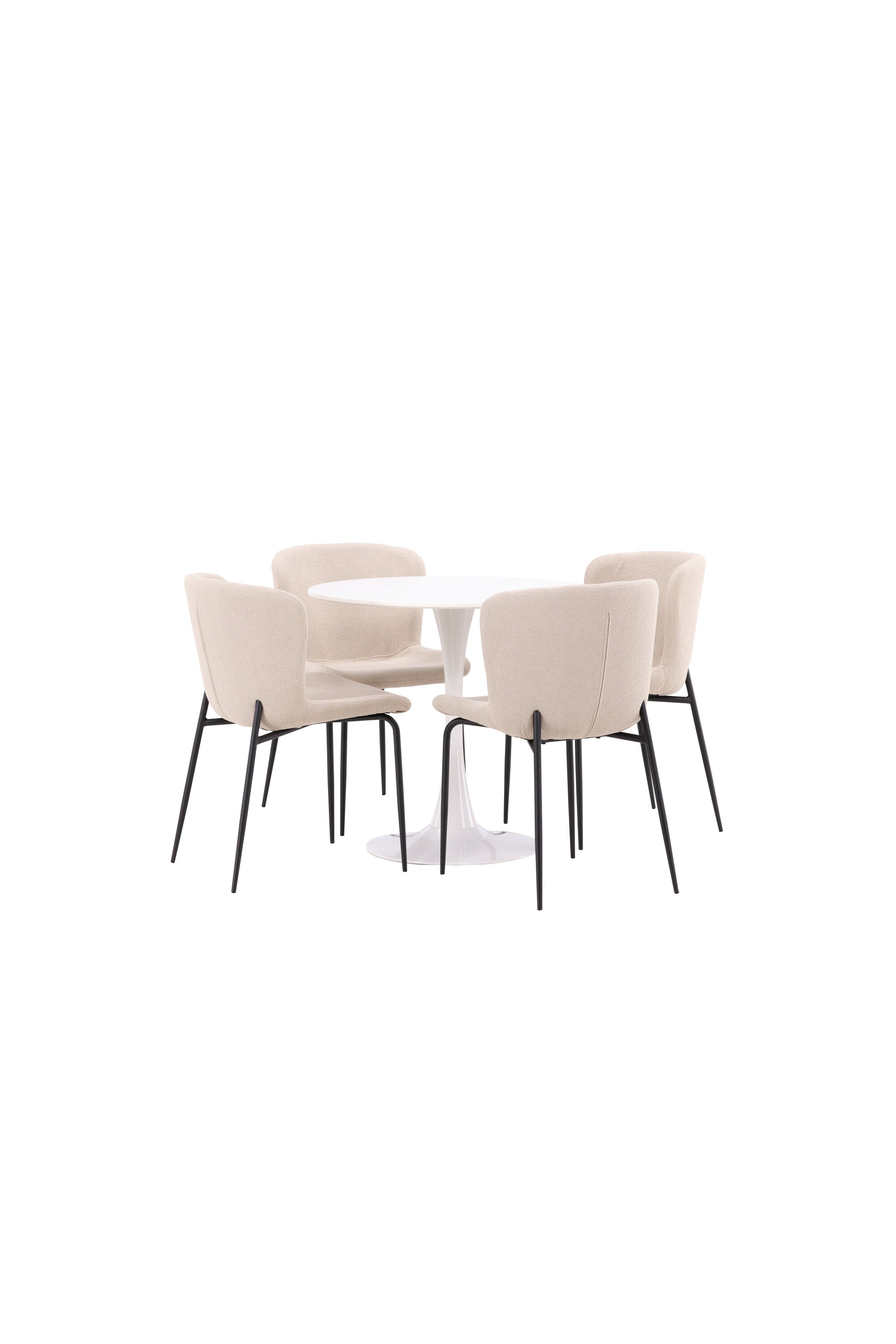 Hamden Esszimmerset + Modesto ⌀80cm/4St. in Beige, Schwarz präsentiert im Onlineshop von KAQTU Design AG. Esszimmerset ist von Venture Home