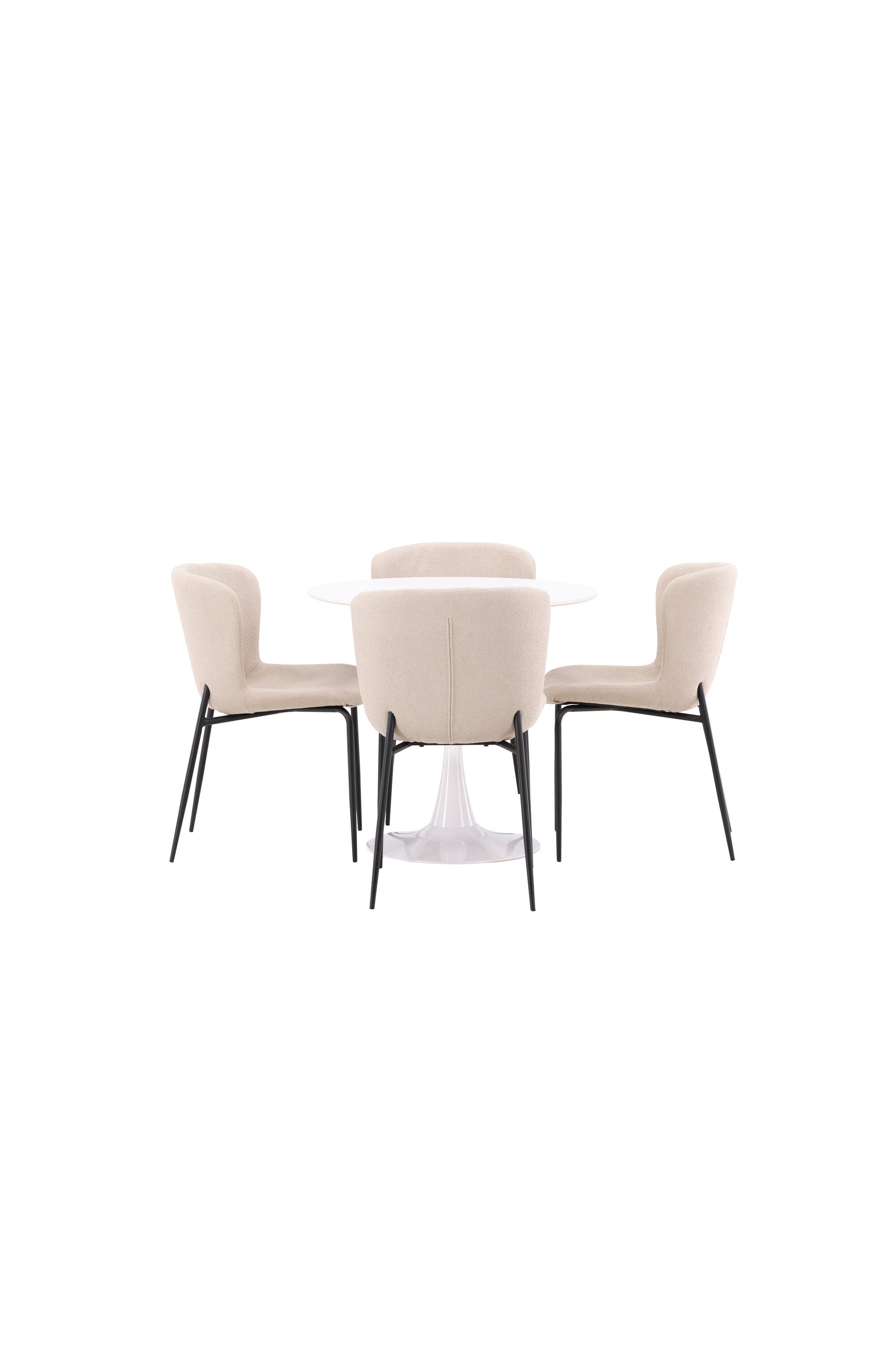 Hamden Esszimmerset + Modesto ⌀80cm/4St. in Beige, Schwarz präsentiert im Onlineshop von KAQTU Design AG. Esszimmerset ist von Venture Home