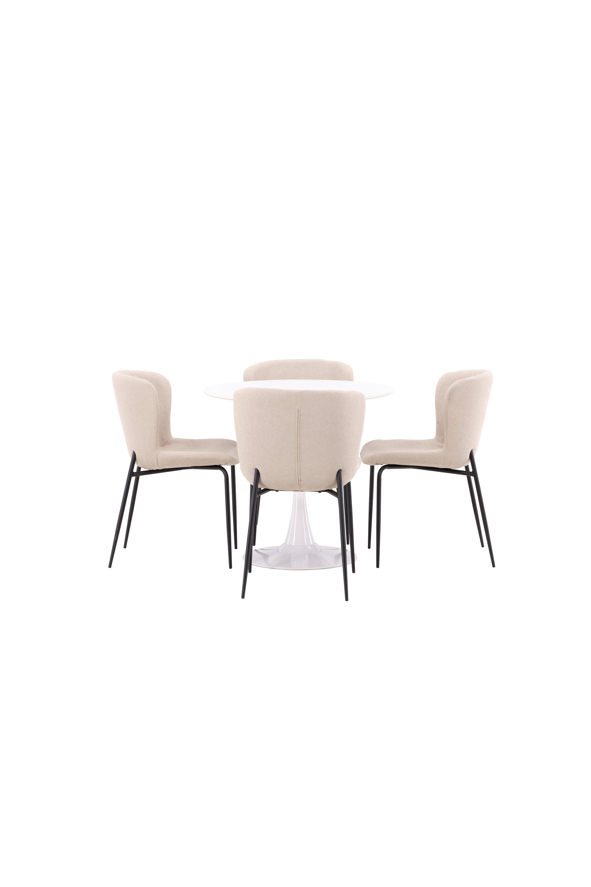 Hamden Esszimmerset + Modesto ⌀80cm/4St. in Beige, Schwarz präsentiert im Onlineshop von KAQTU Design AG. Esszimmerset ist von Venture Home
