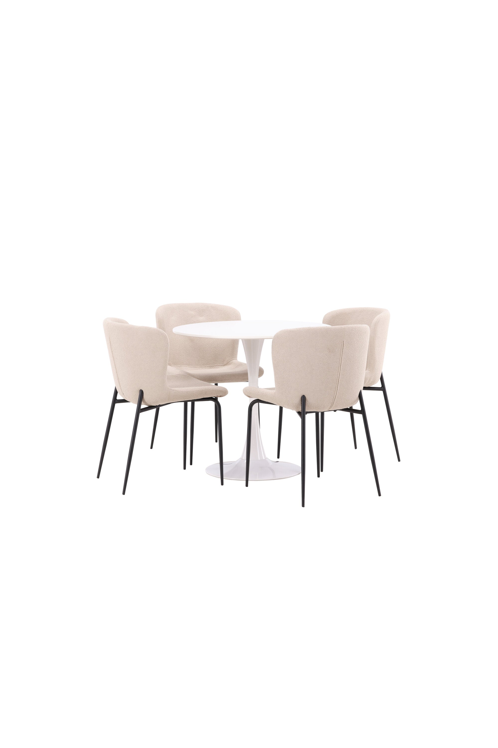 Hamden Esszimmerset + Modesto ⌀80cm/4St. in Beige, Schwarz präsentiert im Onlineshop von KAQTU Design AG. Esszimmerset ist von Venture Home