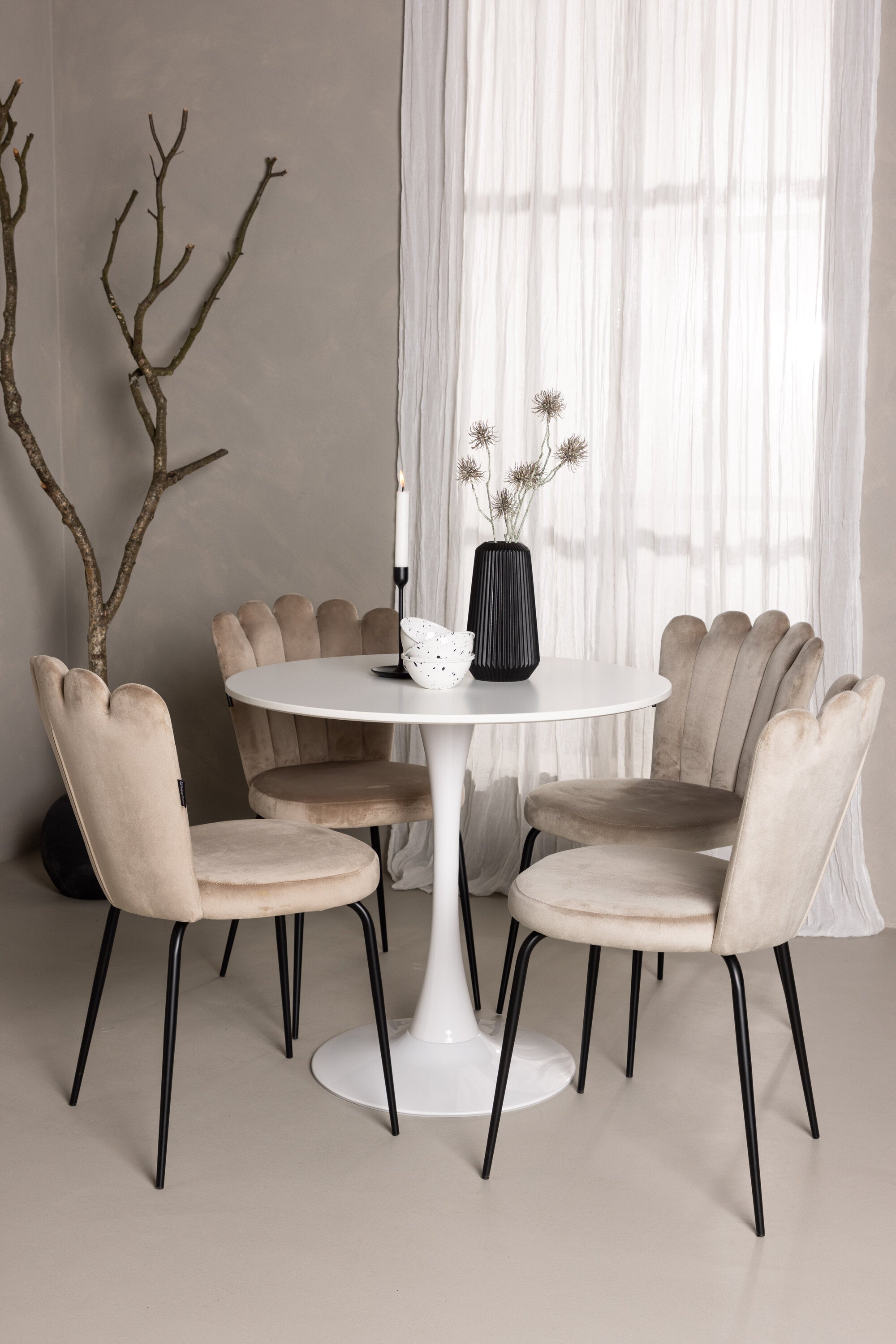 Hamden Esszimmerset + Limhamn Light ⌀80cm/4St. in Beige präsentiert im Onlineshop von KAQTU Design AG. Esszimmerset ist von Venture Home