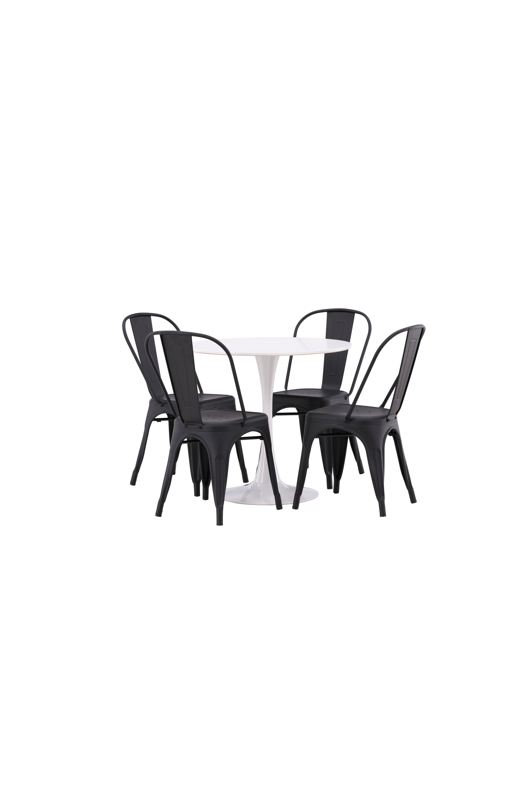Hamden Esszimmerset + Tempe ⌀80cm/4St. in Schwarz präsentiert im Onlineshop von KAQTU Design AG. Esszimmerset ist von Venture Home
