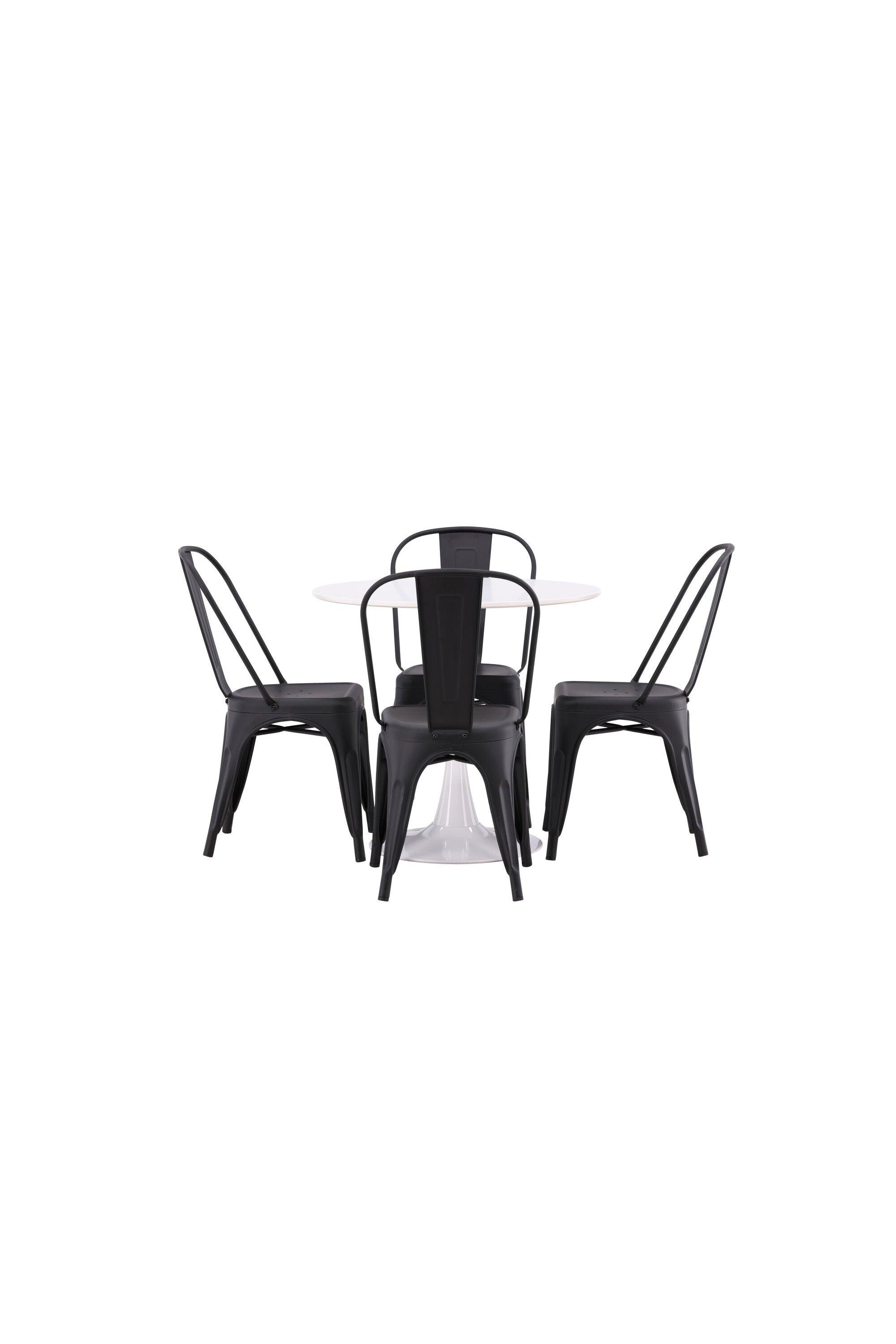 Hamden Esszimmerset + Tempe ⌀80cm/4St. in Schwarz präsentiert im Onlineshop von KAQTU Design AG. Esszimmerset ist von Venture Home