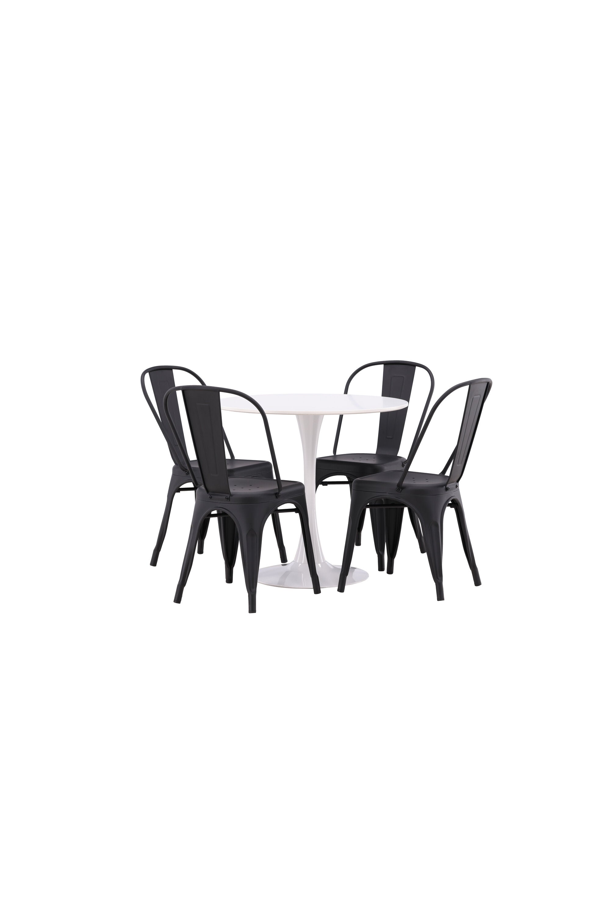 Hamden Esszimmerset + Tempe ⌀80cm/4St. in Schwarz präsentiert im Onlineshop von KAQTU Design AG. Esszimmerset ist von Venture Home